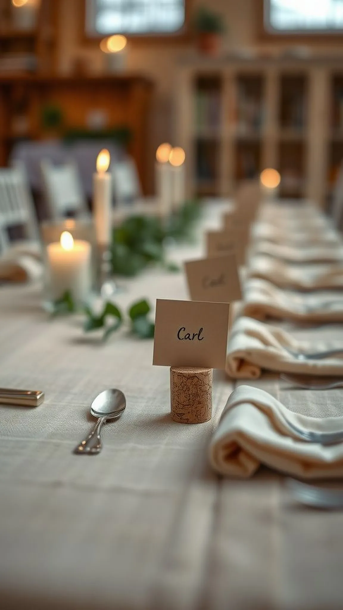 Place card holders for casual dinner parties