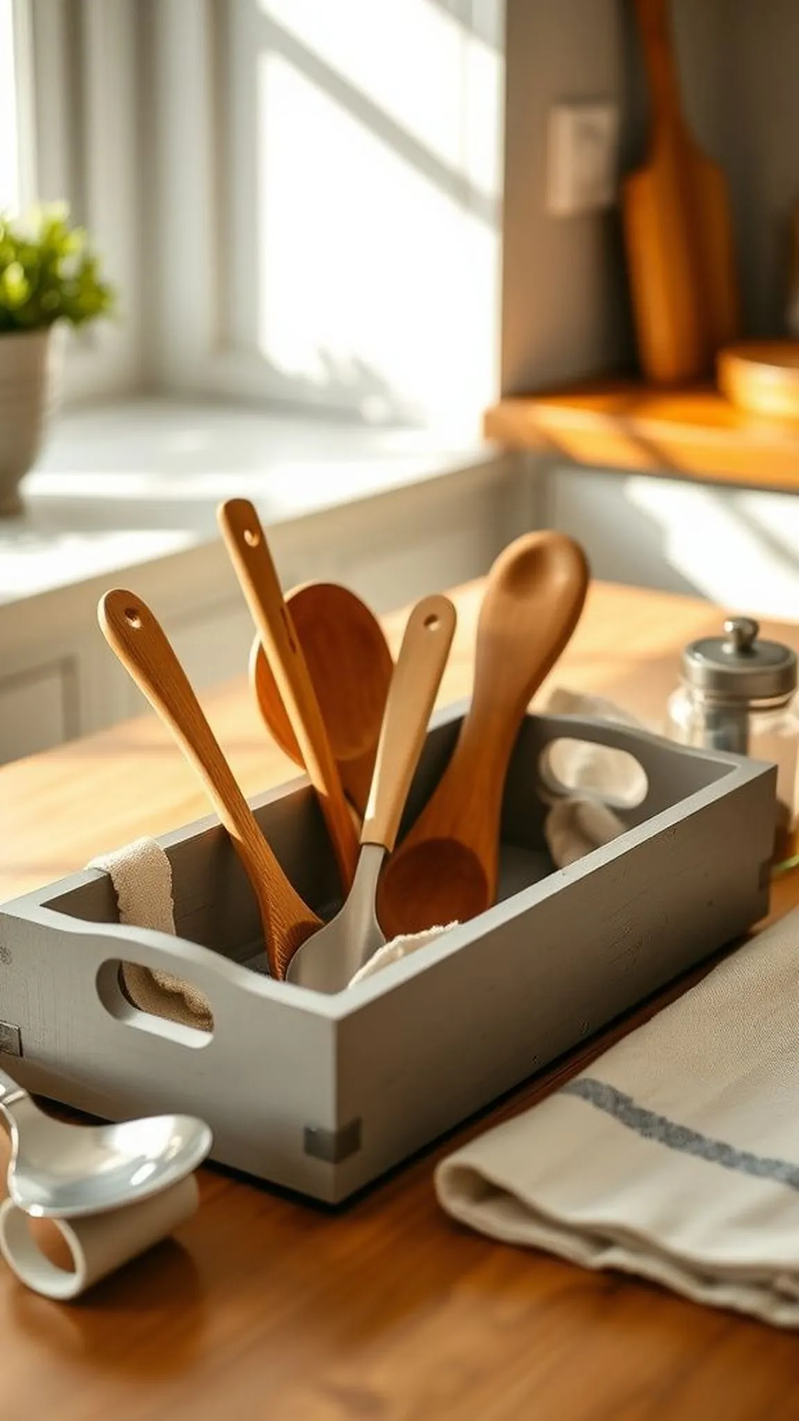 Farmhouse utensil caddy from simple cutlery tray