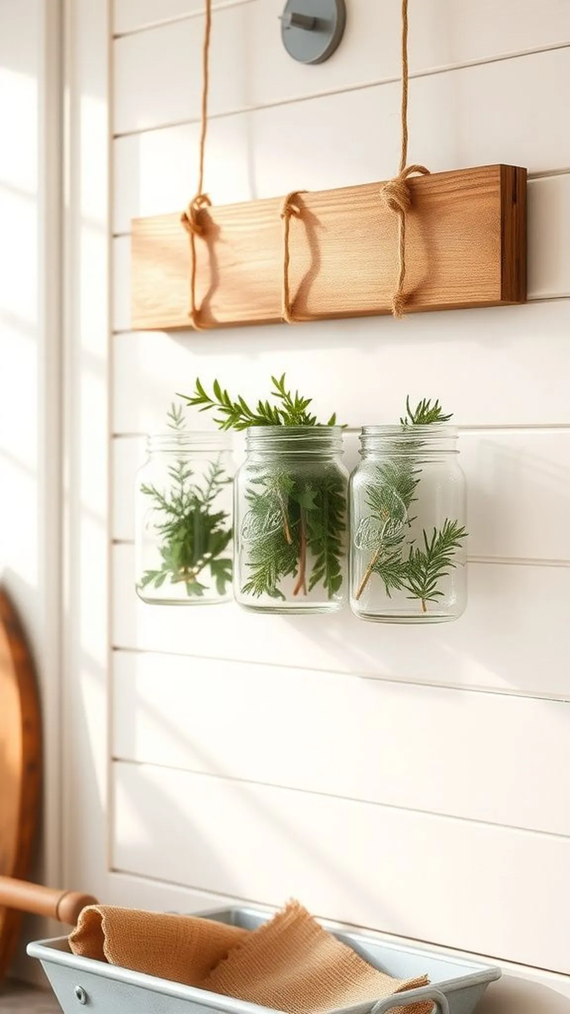 Mason jar herb planter sconce for kitchen charm