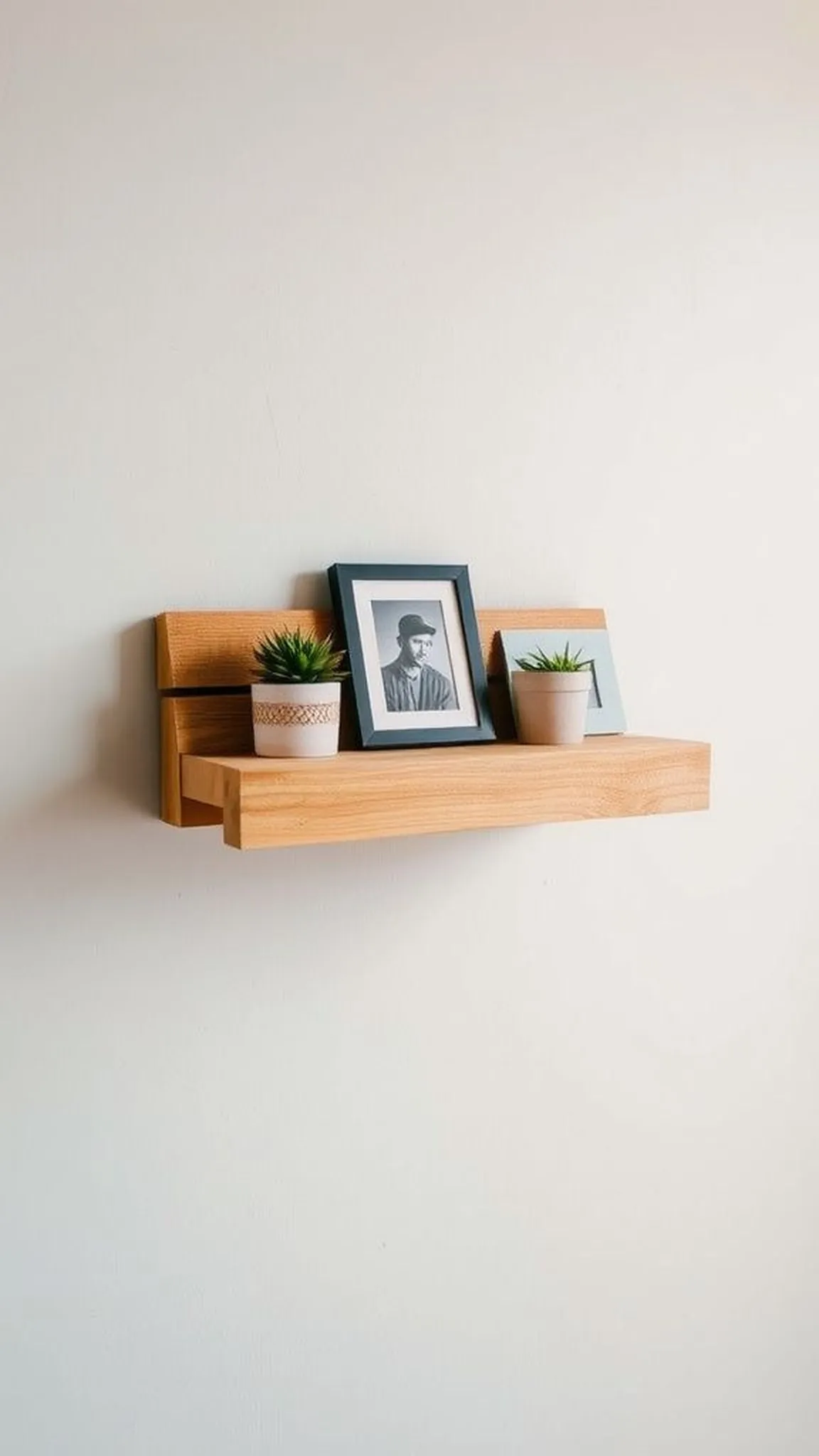 Mini pallet photo ledge for tiny farmhouse displays