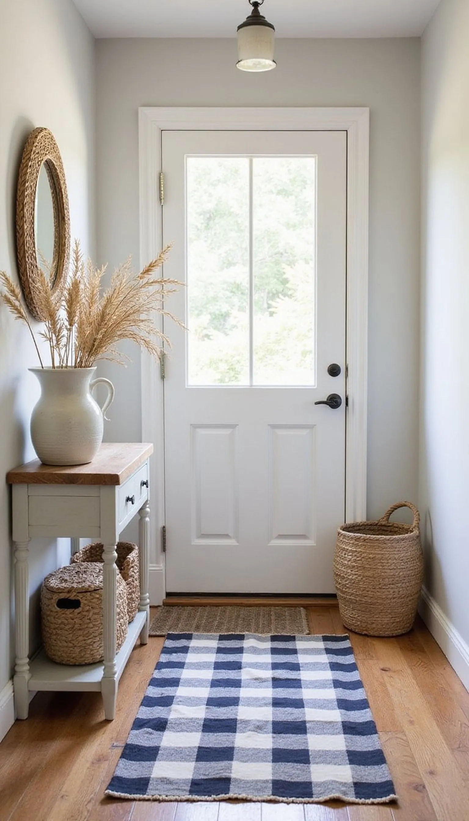 Cottage-core charm with gingham and wood grain
