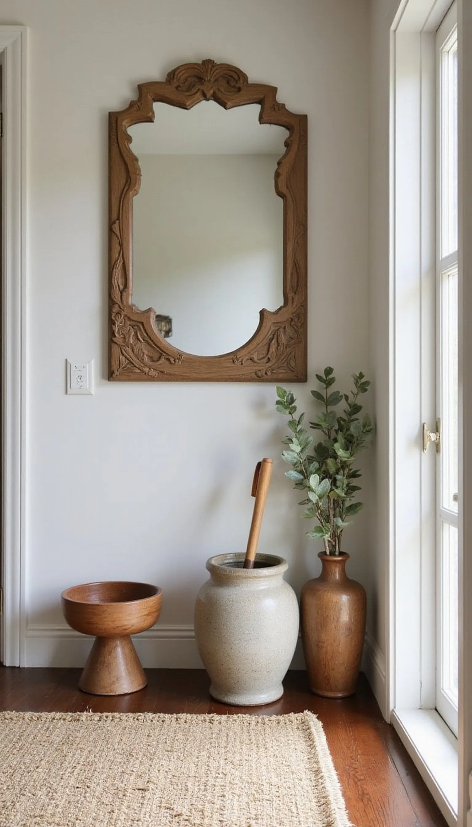 Earthy tones and stoneware umbrella stand