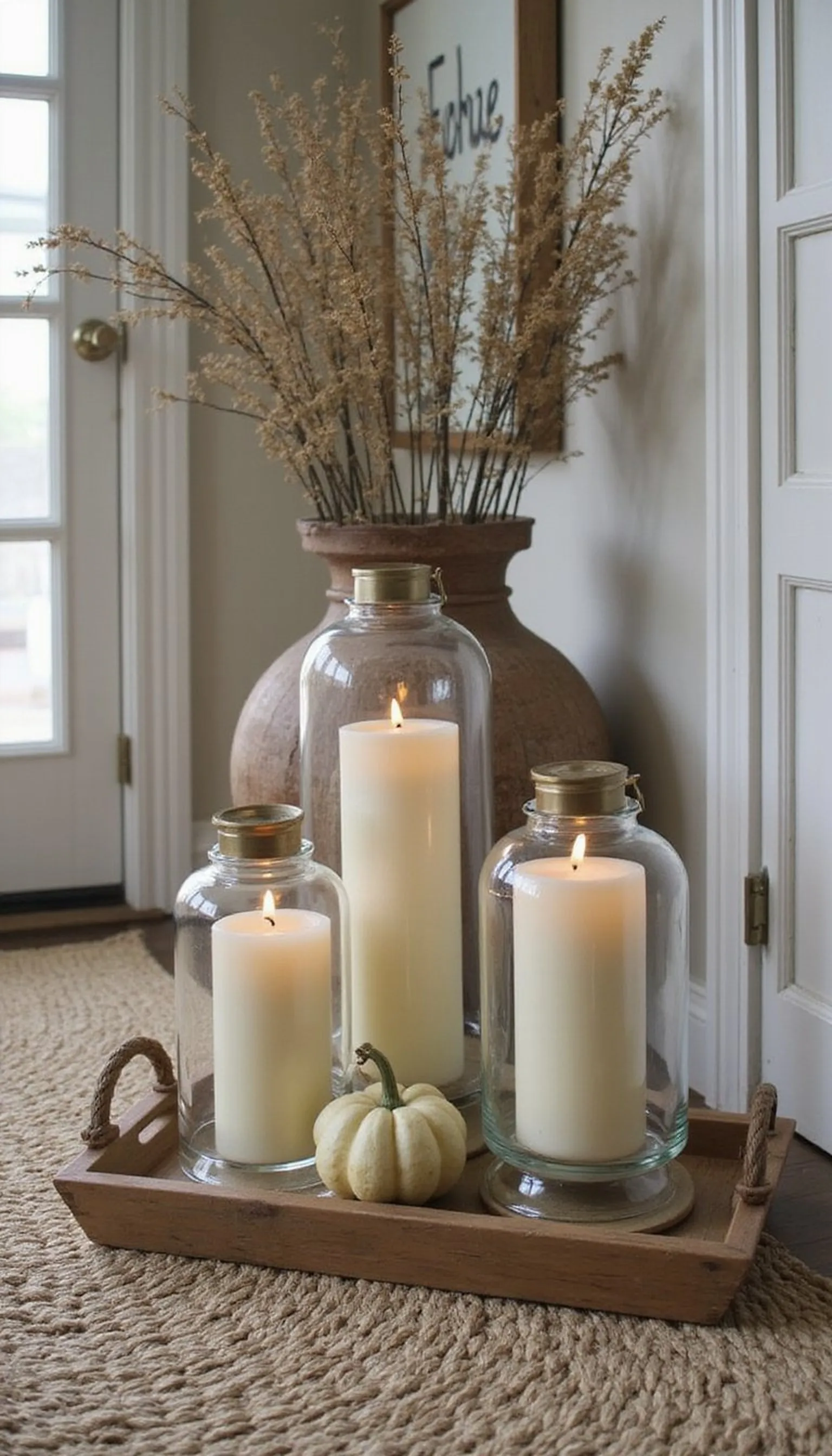 Lanterns and candles for a soft autumn glow