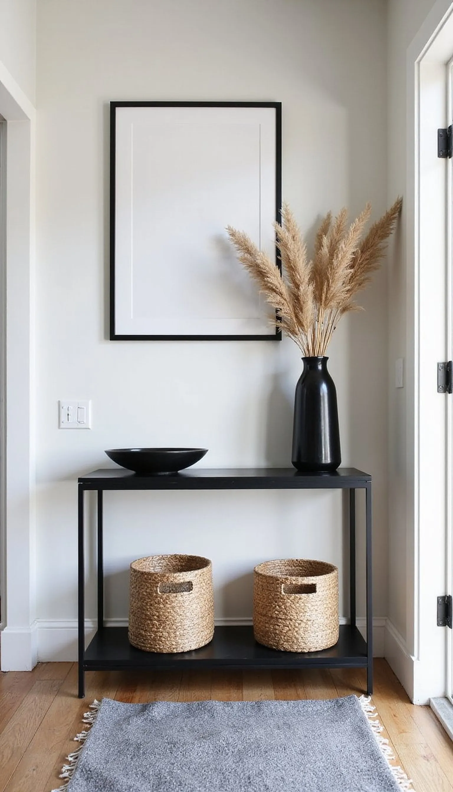 Monochrome modern: black accents and sculptural vase