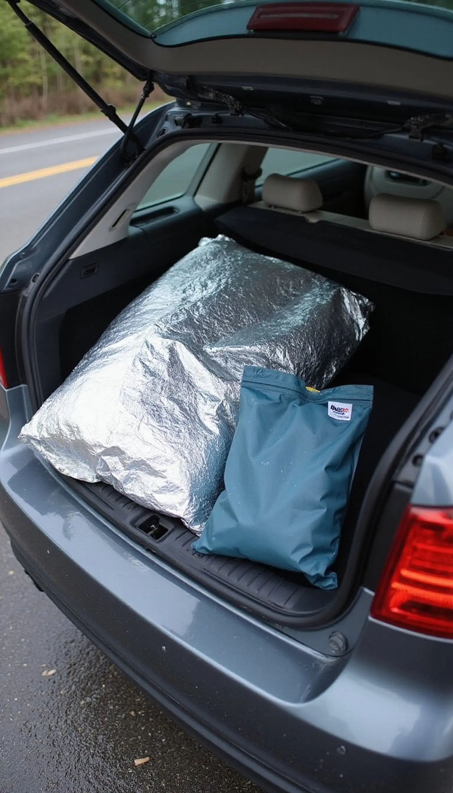 Foil Emergency Blanket and Lightweight Rain Poncho