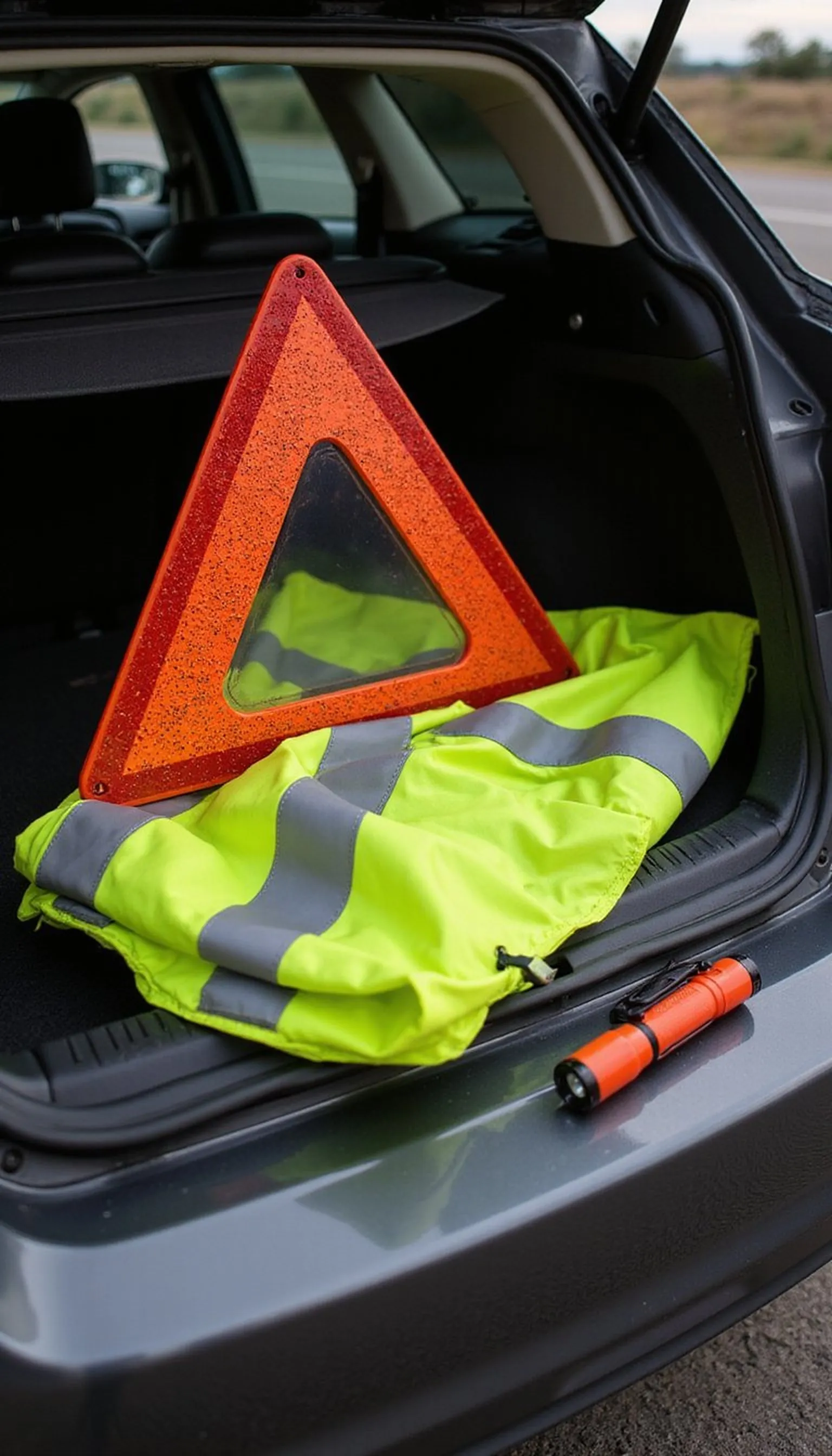 Warning Triangle and High-Visibility Vest Ready