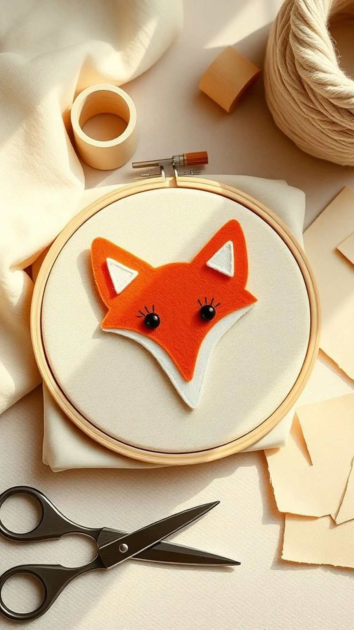 Felt animal hoop art for nursery walls
