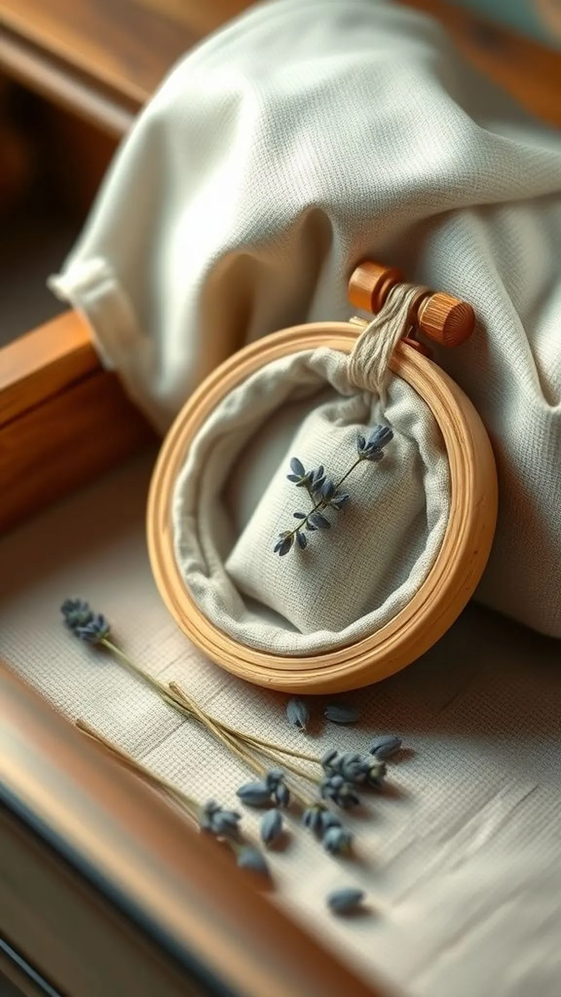 Mini hoop lavender sachet to scent drawers