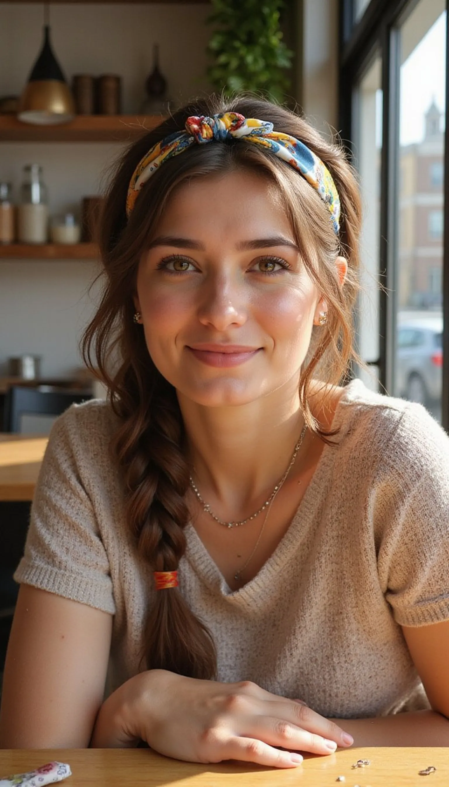Accent Braid With Headband Scarf