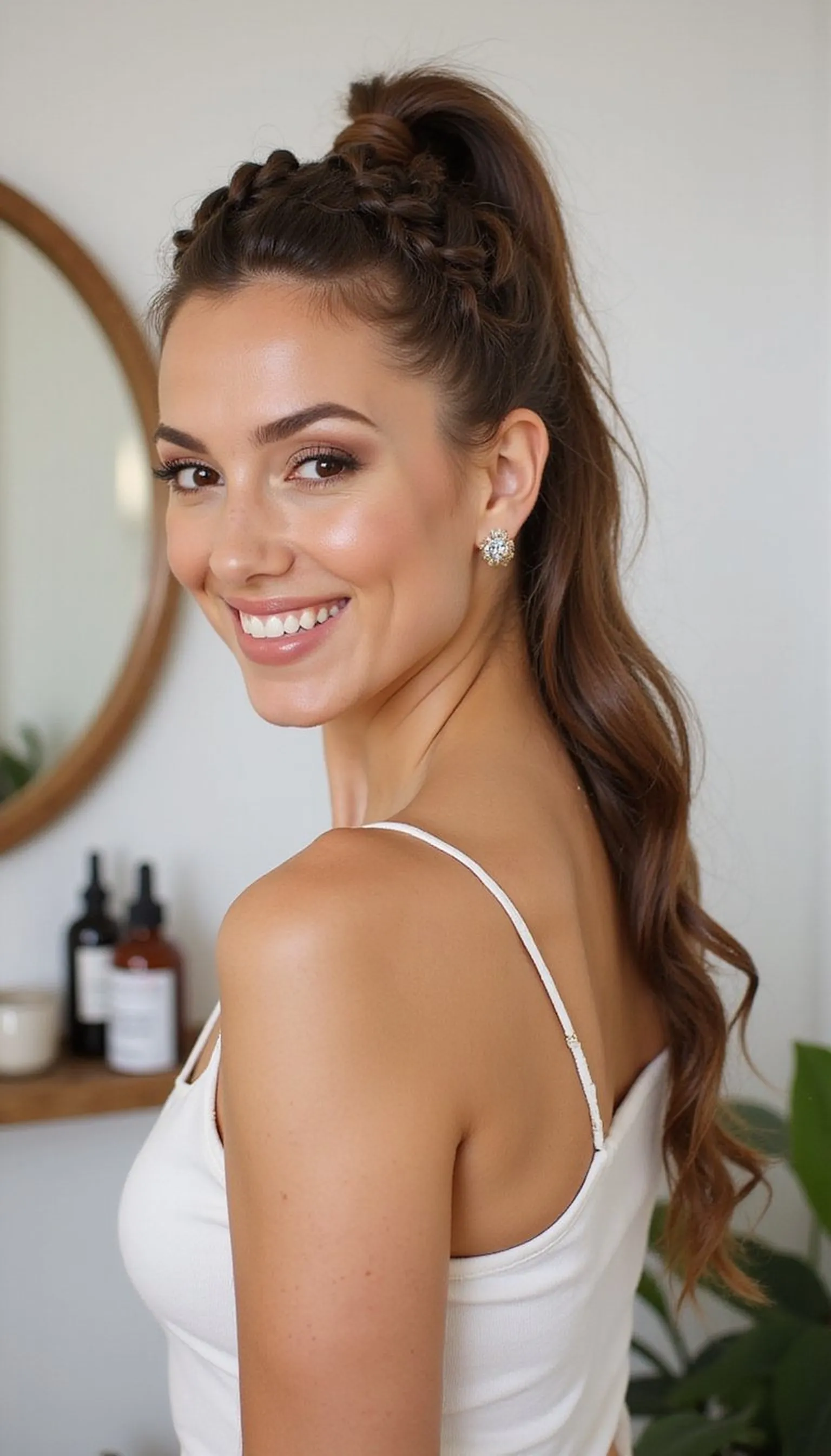 Braided Ponytail With Lifted Crown