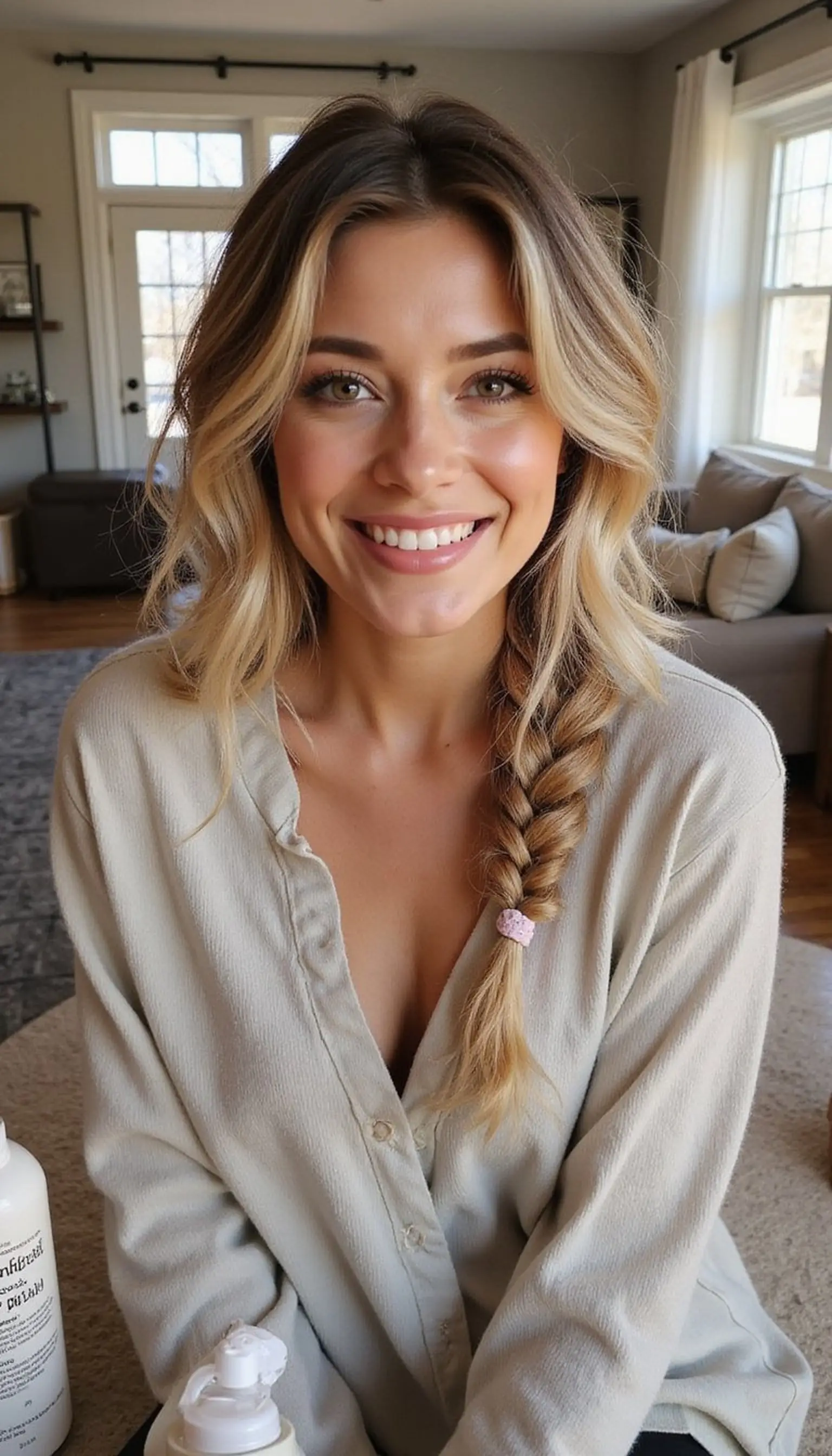Messy Side Braid With Soft Waves