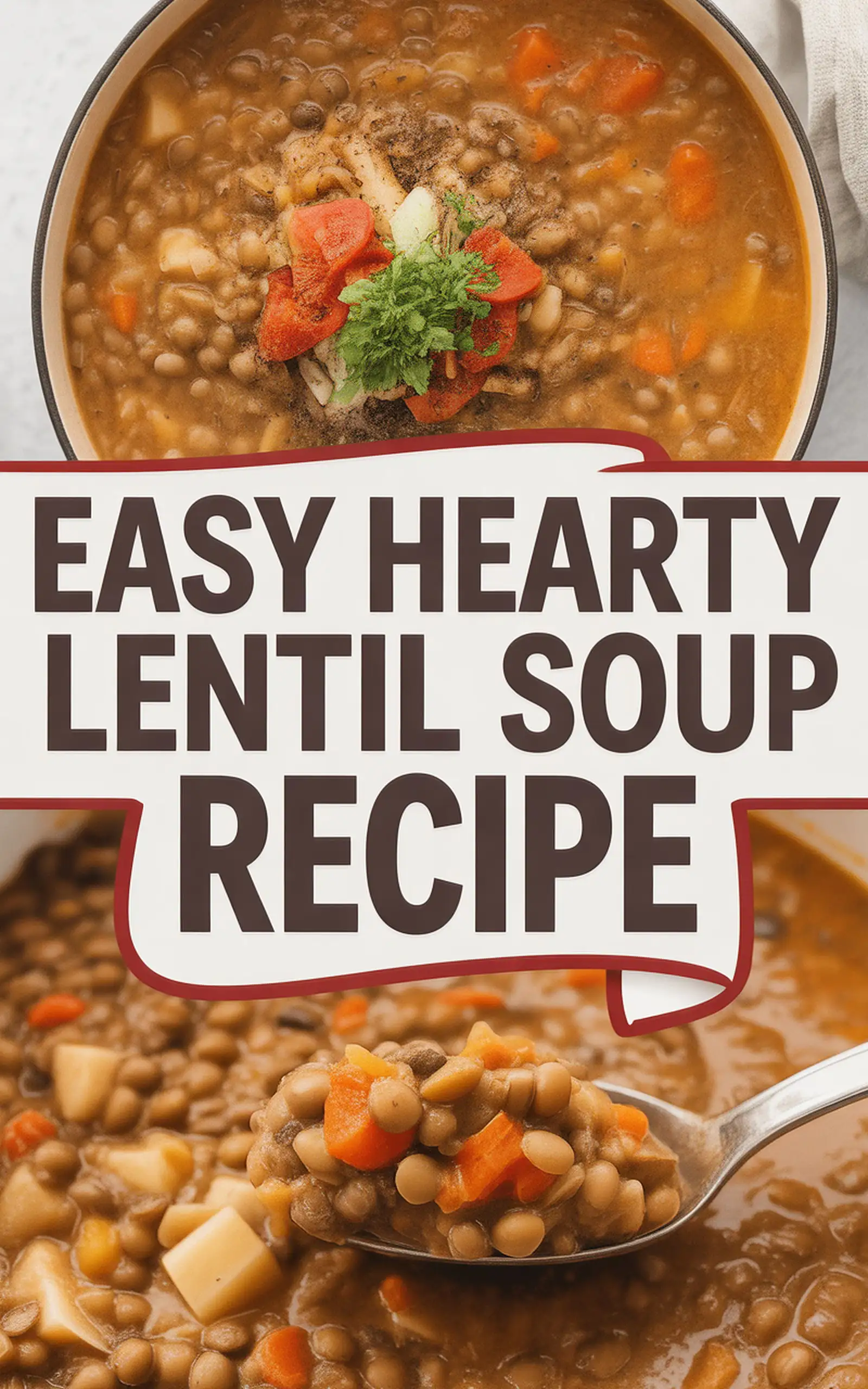 Easy Hearty Lentil Soup Recipe - easy recipe with step by step instructions