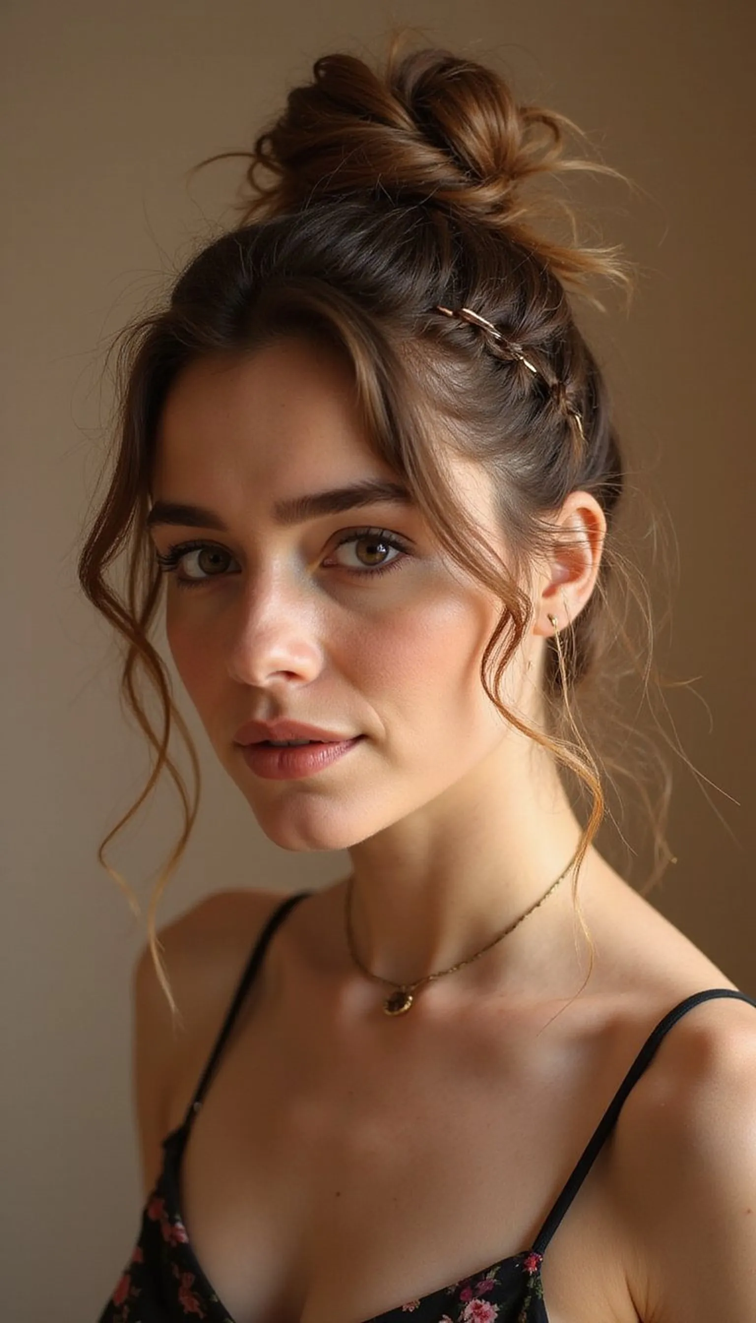 Braided Messy Bun For Textured Interest