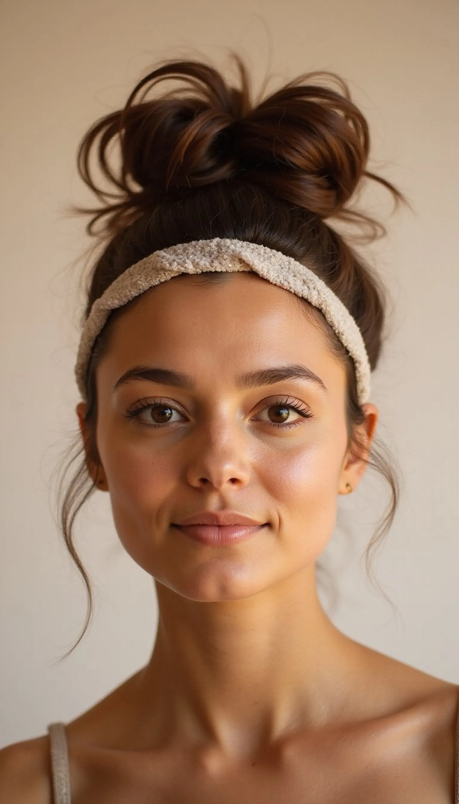 Messy Bun With Headband For Soft Hold