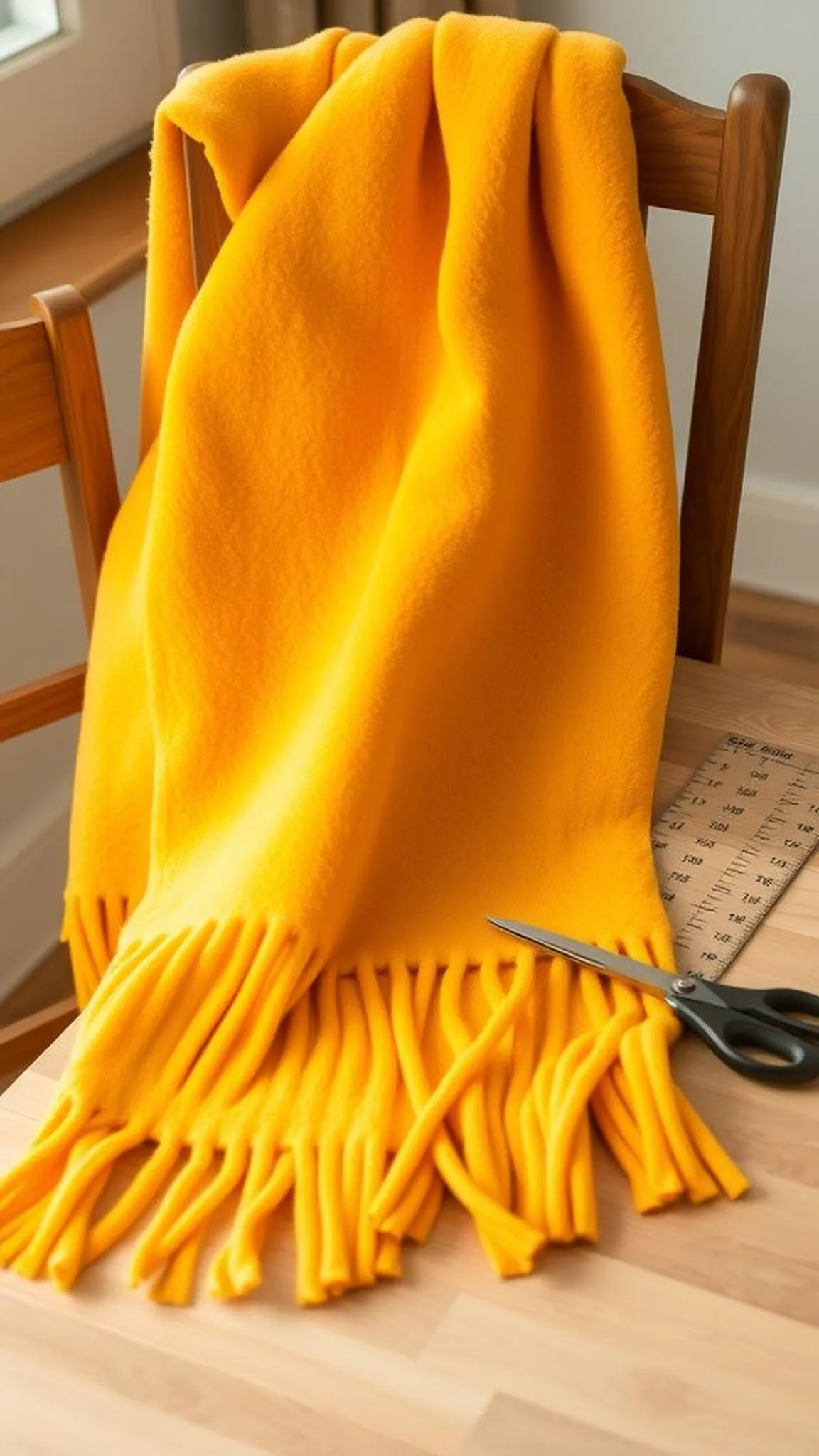 Cozy no-sew fleece fringe scarf in minutes