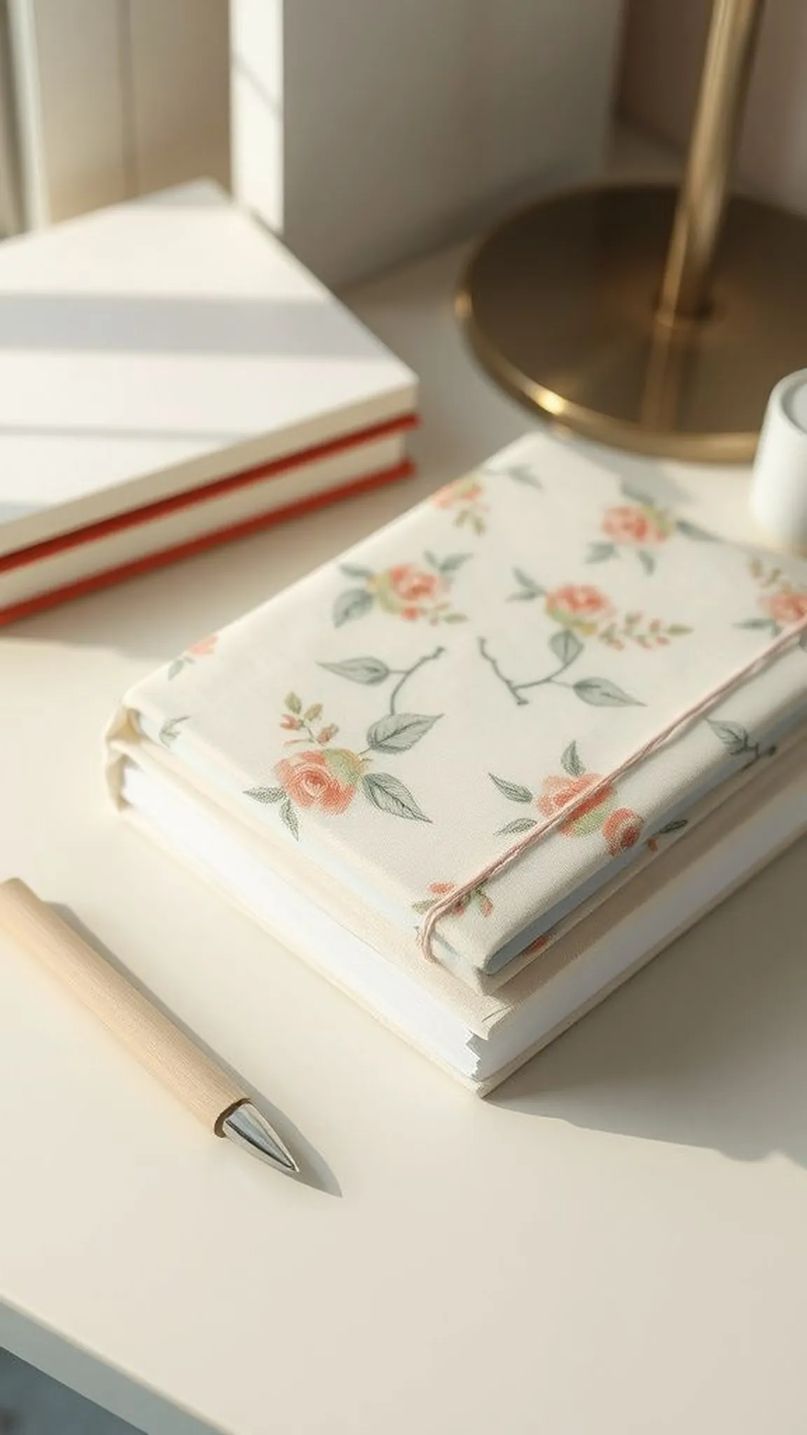 Easy fabric-covered journal with adhesive backing