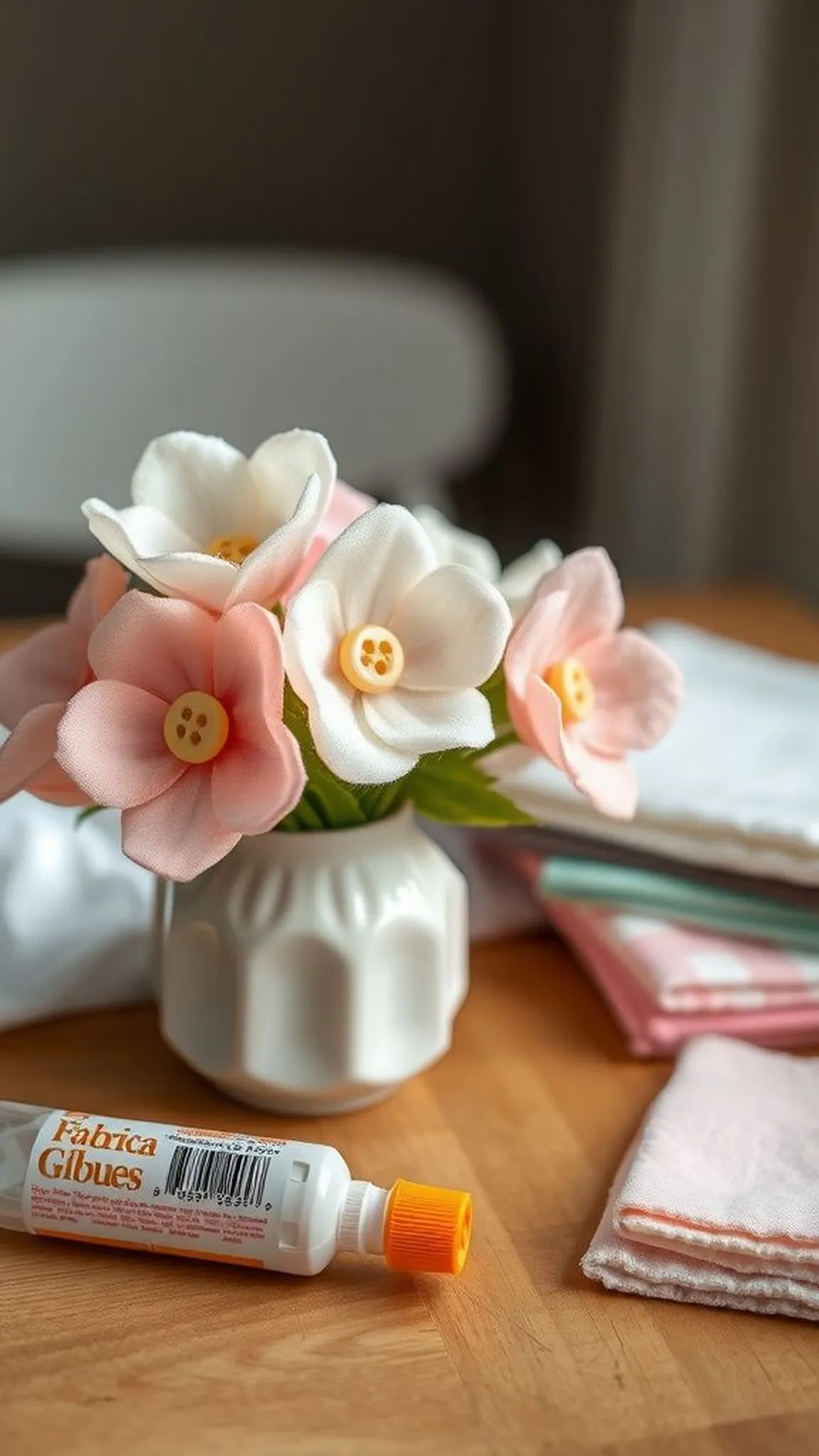Simple fabric flowers for bouquets and crafts