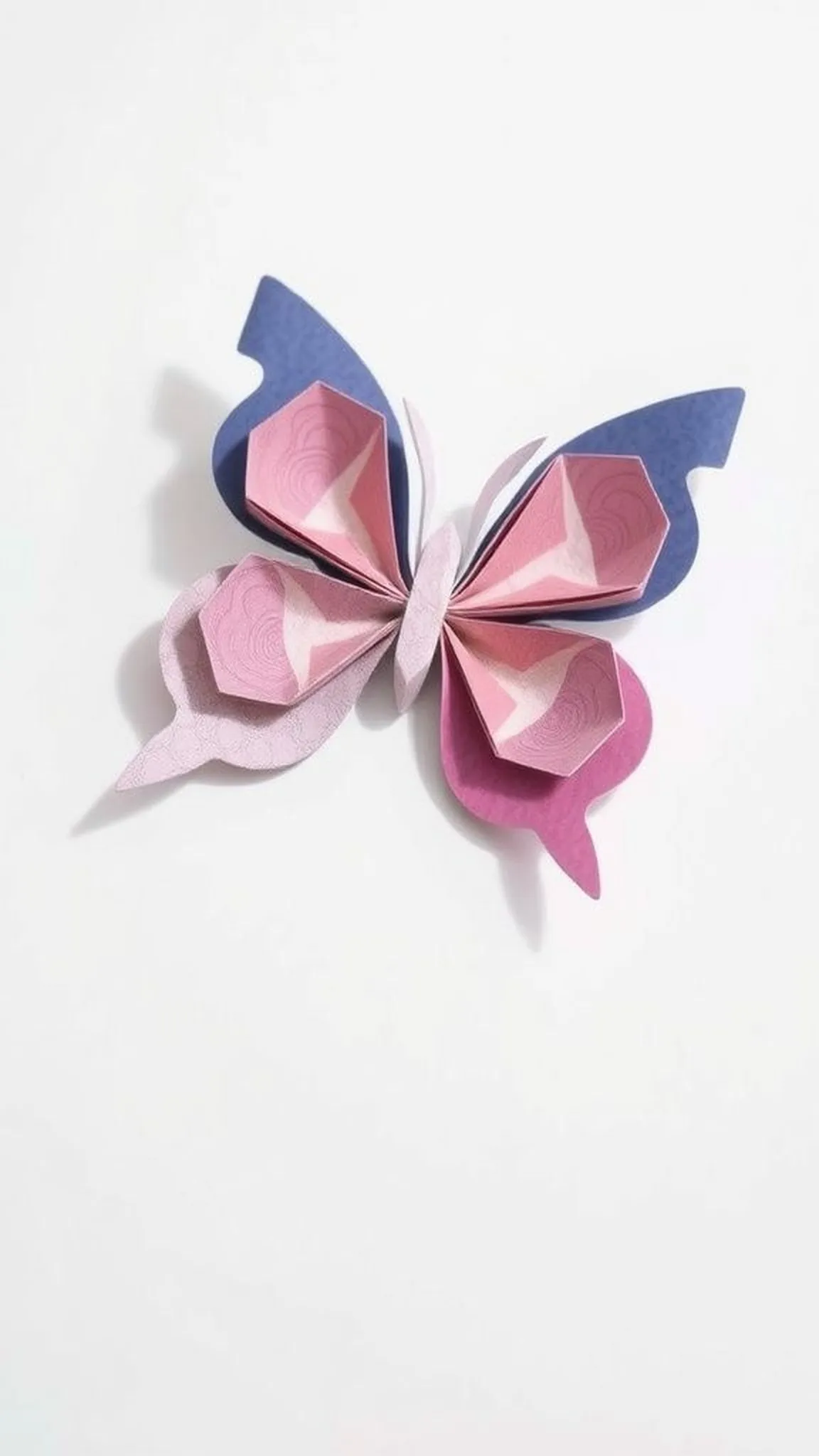 Delicate paper butterfly with layered colorful wings