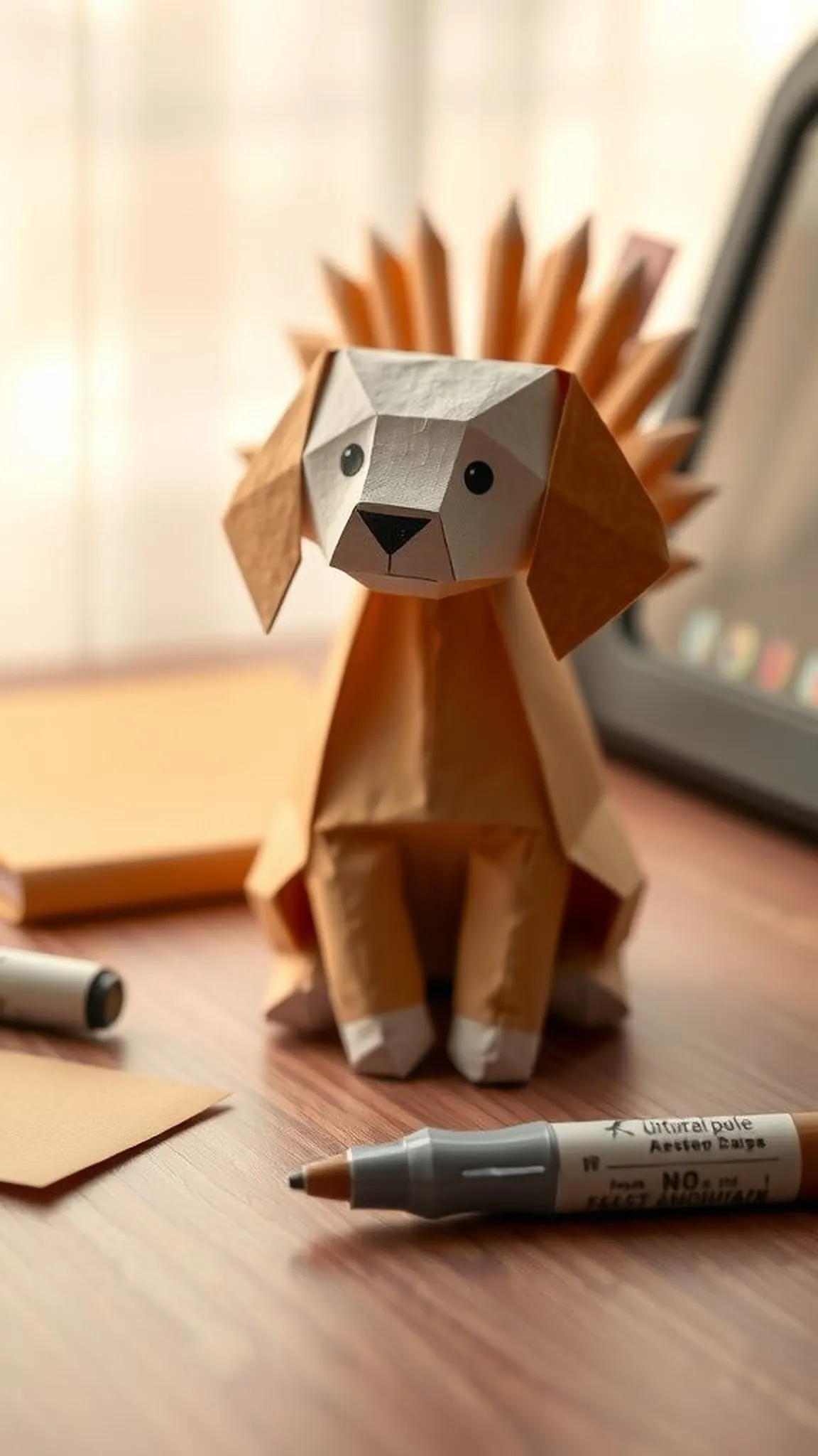 Friendly paper dog with floppy ear details