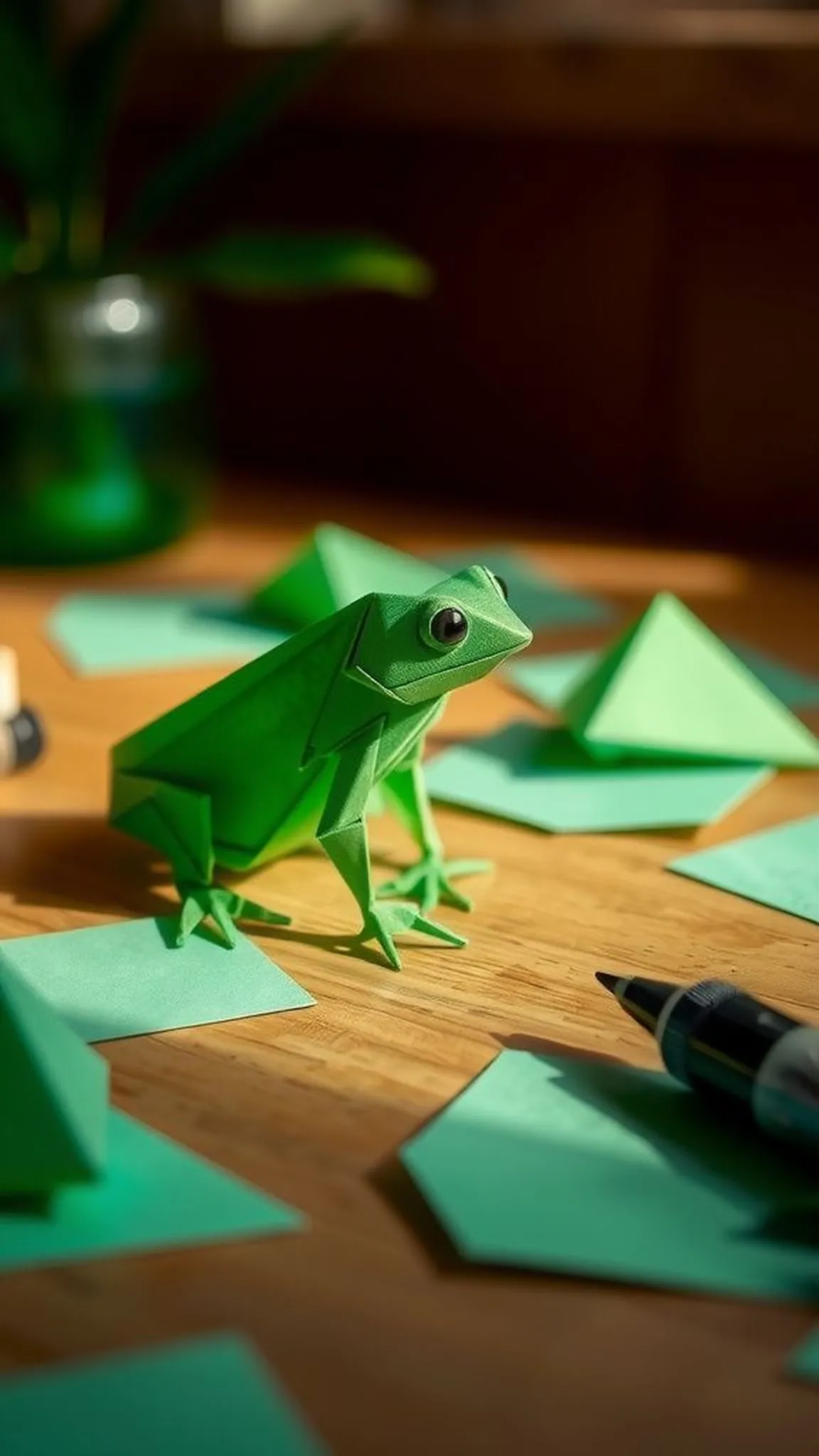 Make a little hopping frog that springs to life