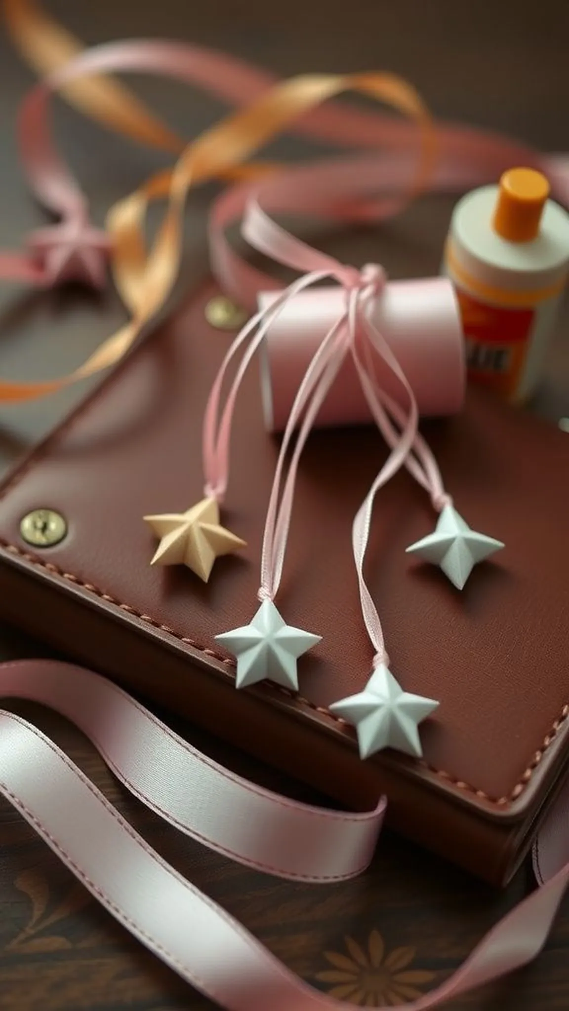 Pocket-sized star charms on ribbon loops