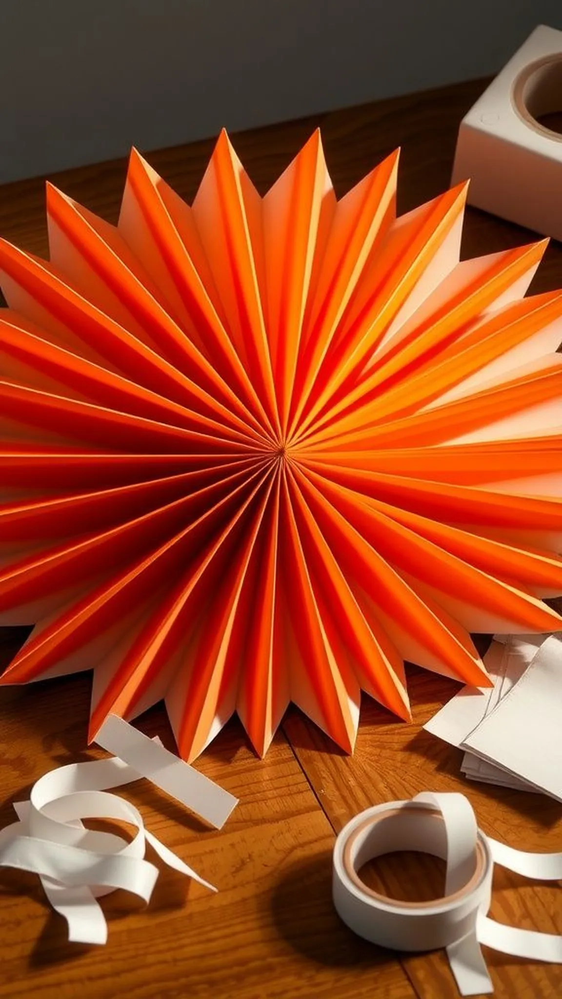 Starburst accordion-fold star with layered textures