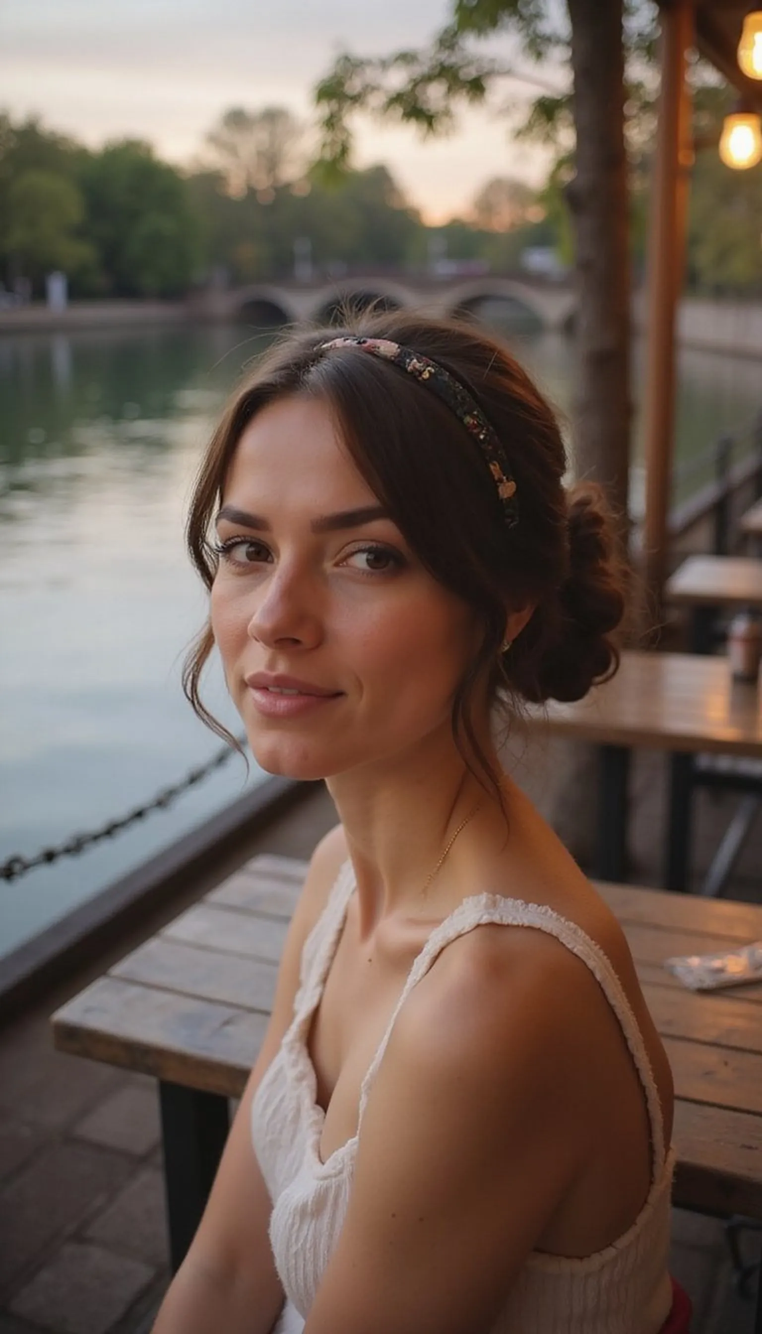 Sleek Low Bun With Simple Headband