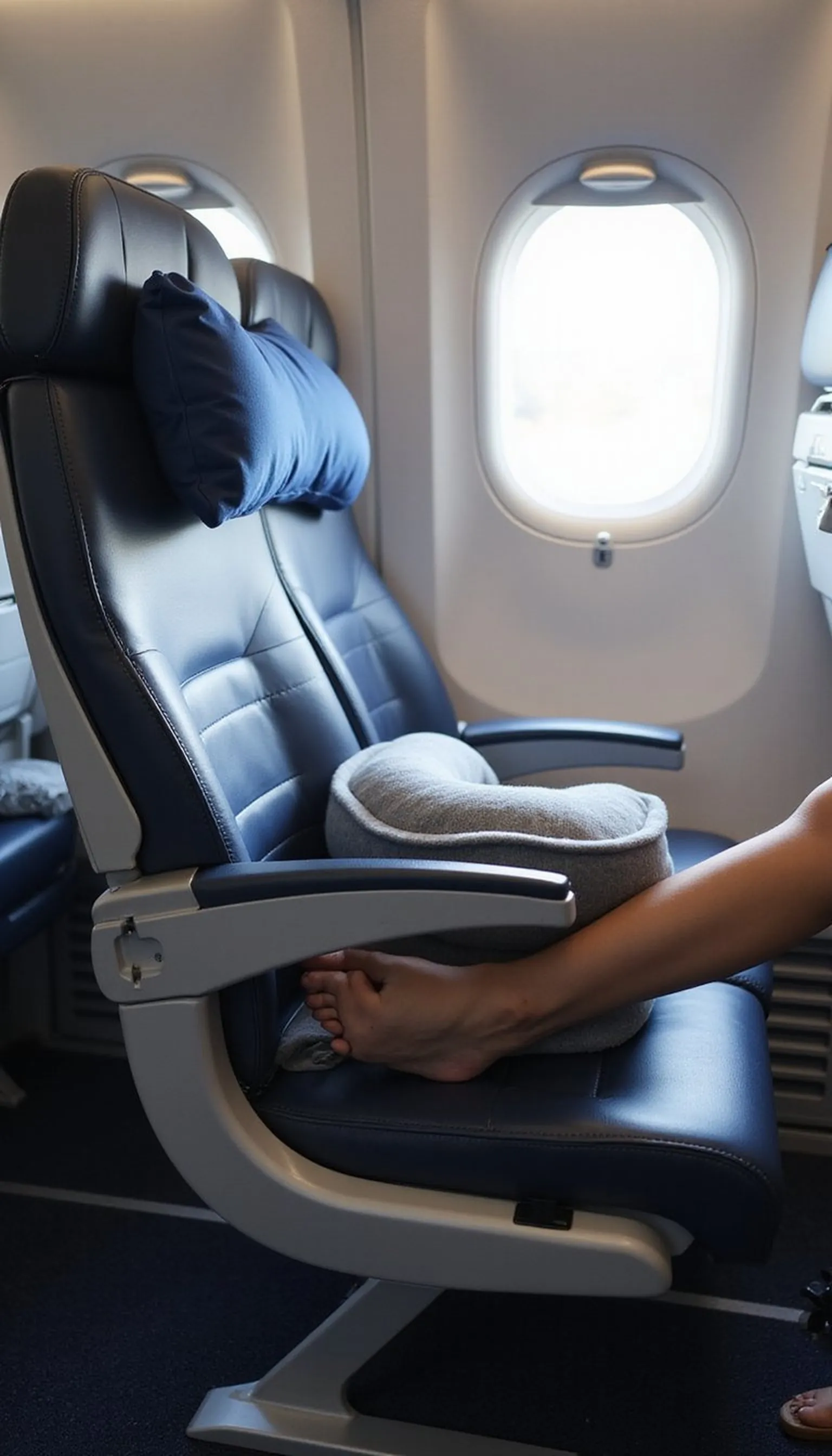 Portable footrest for economy class comfort