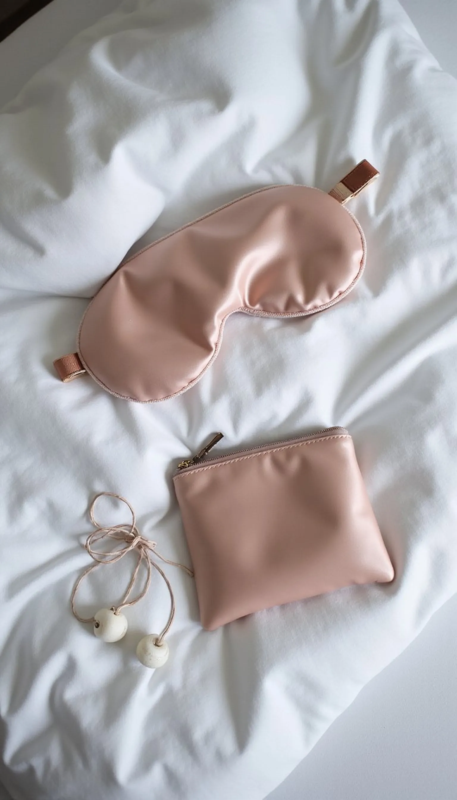 Silk eye mask and earplugs for deep sleep