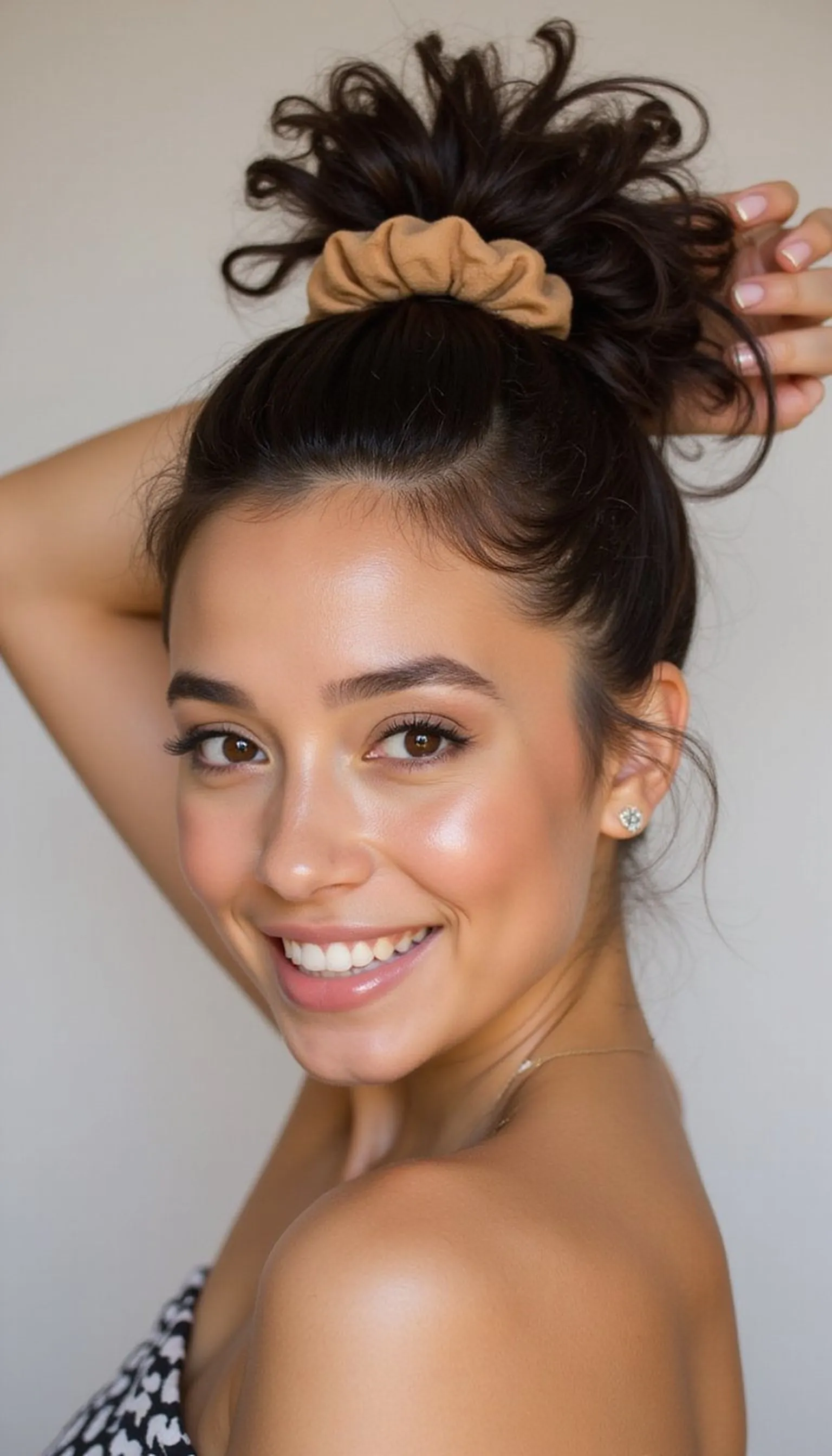 Bouncy High Curly Ponytail With Volume