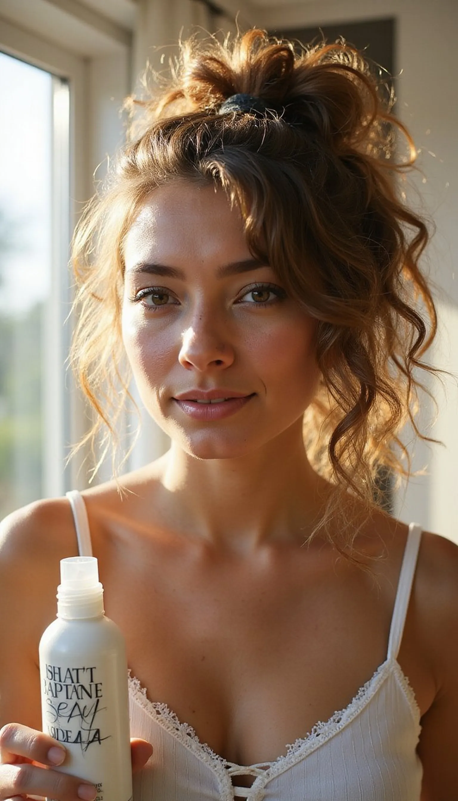 Messy Curly Ponytail With Textured Ends