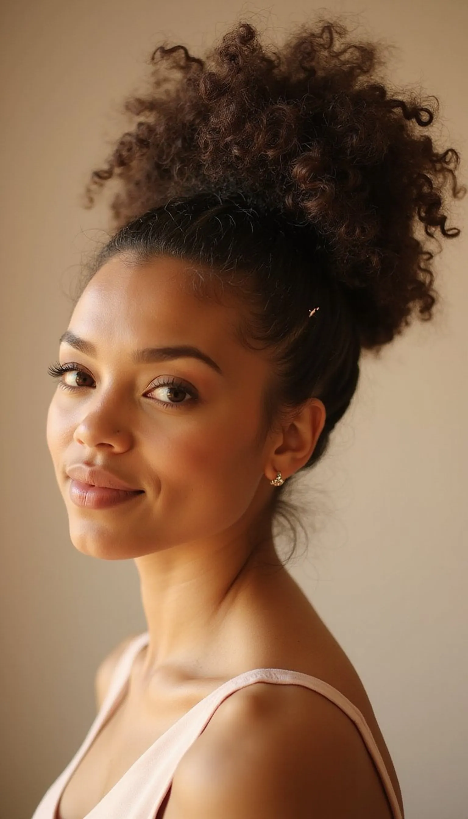 Twisted Halo Curly Ponytail For Detail