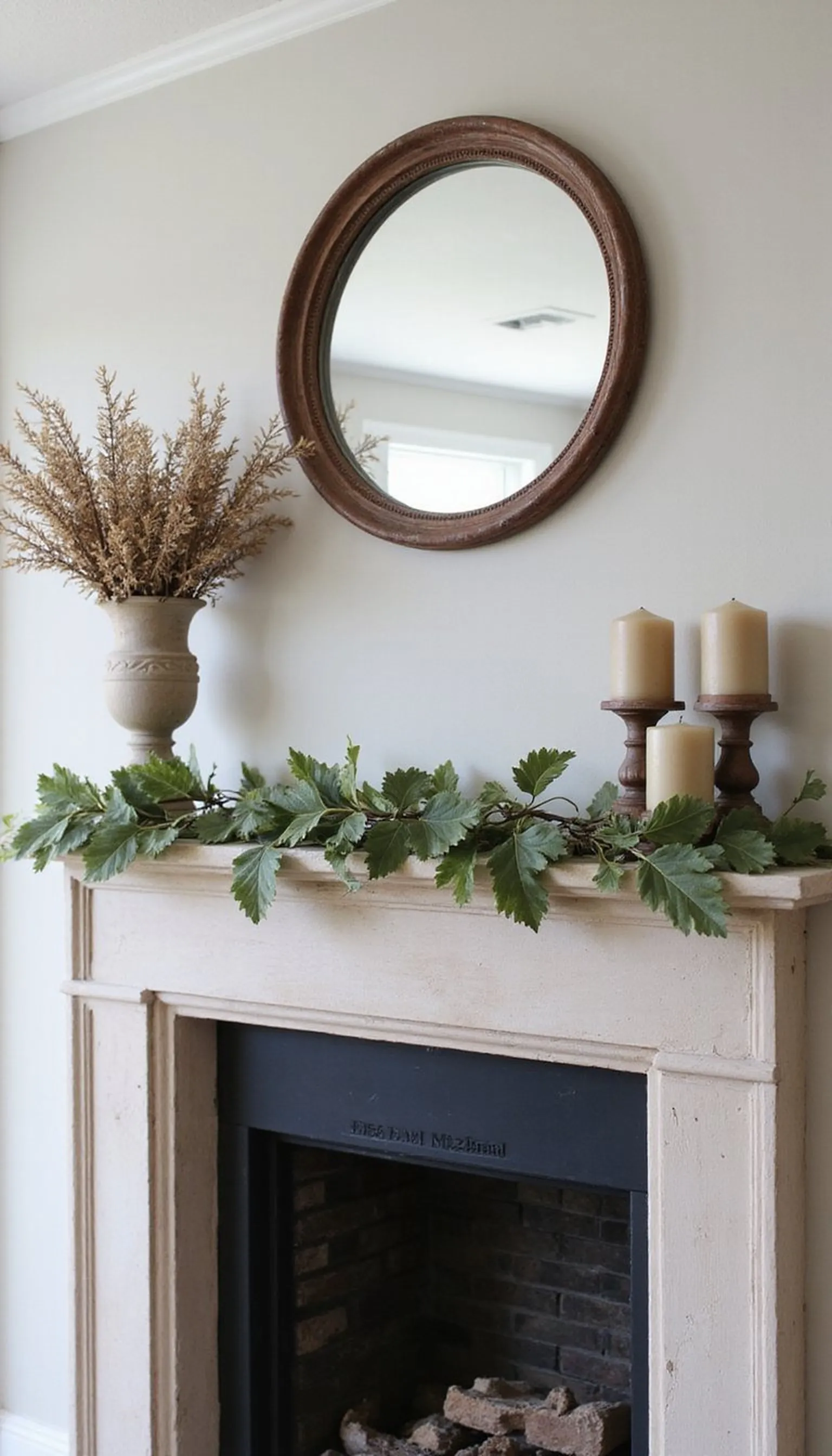 Dried hydrangea and antique mirror pairing