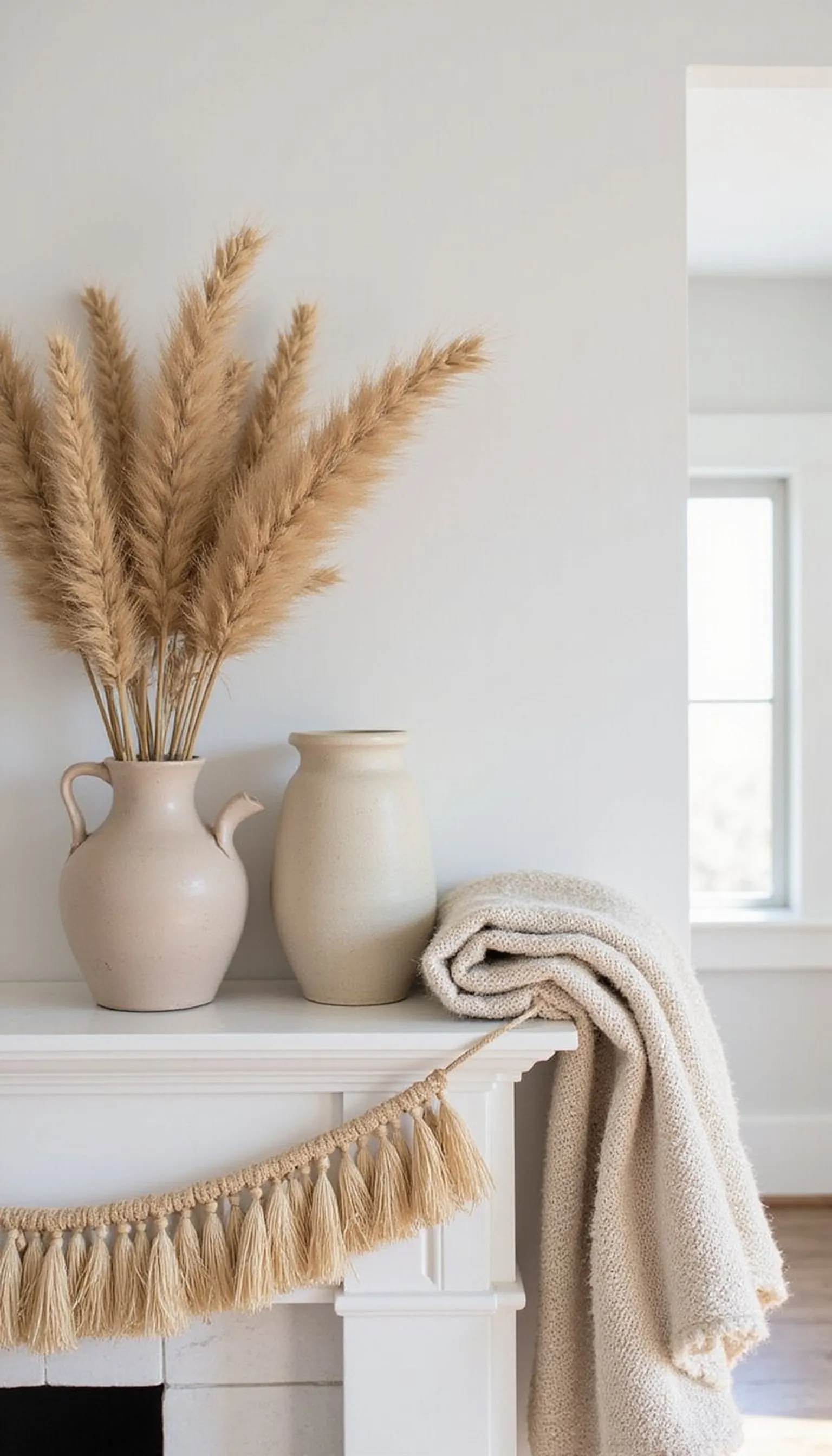 Pampas and dried wheat for soft texture