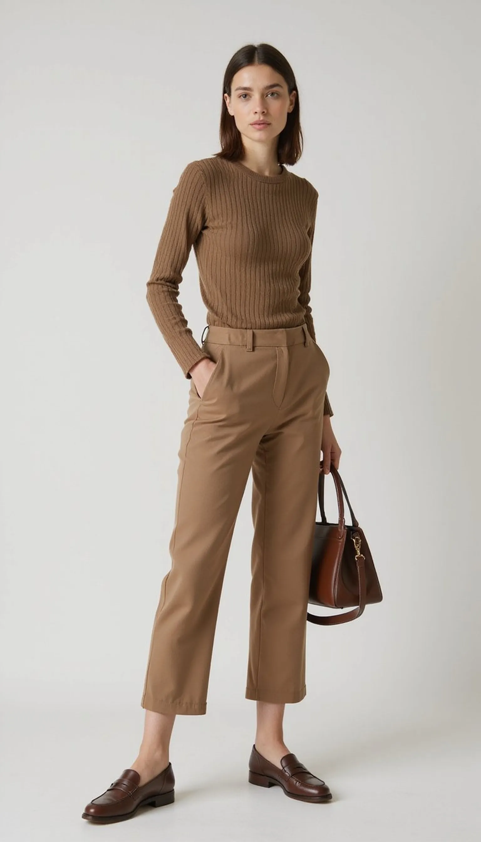 Knit set with loafers — quiet elevated comfort