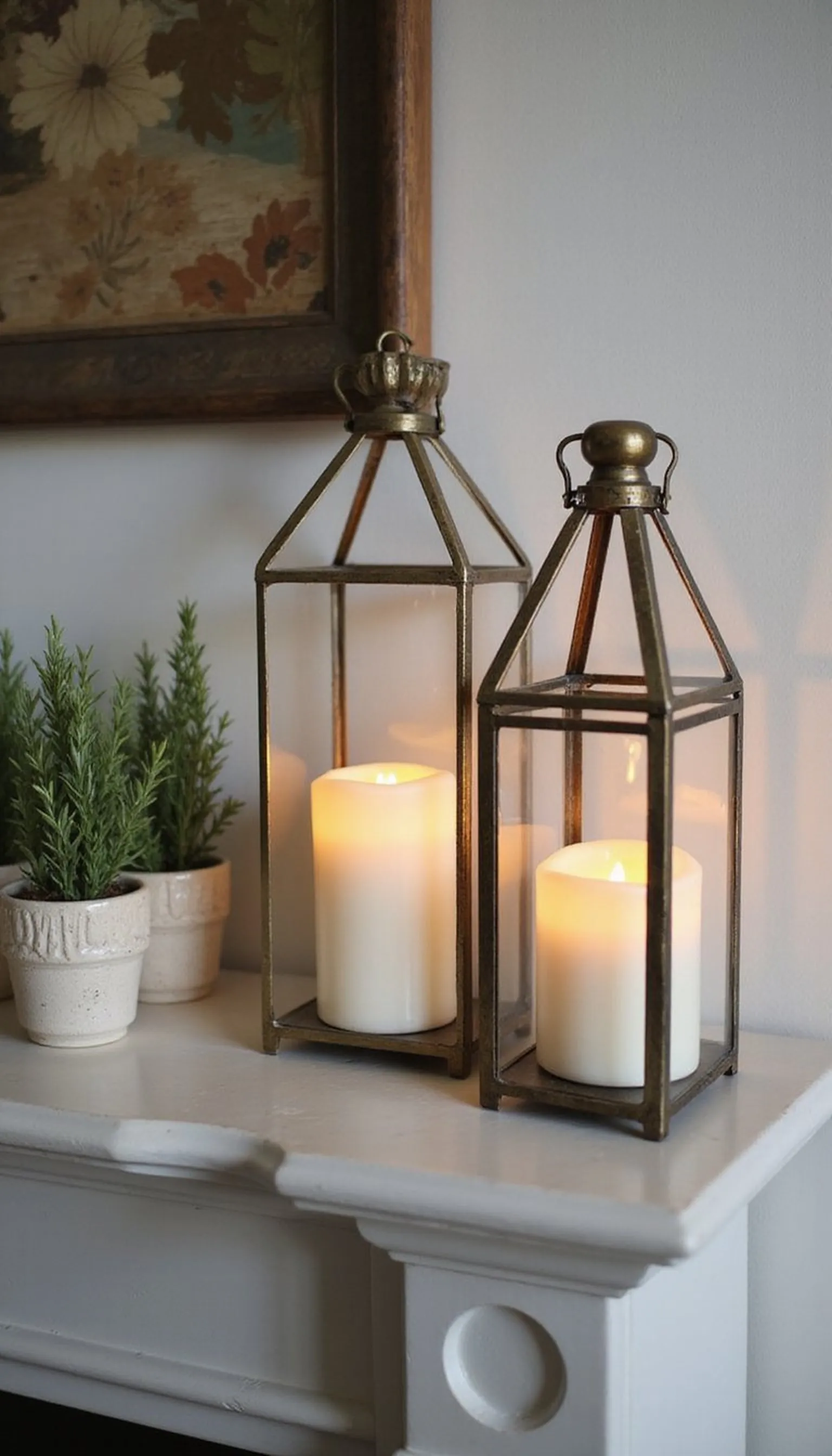Evening Entertaining Lantern and Herb Display
