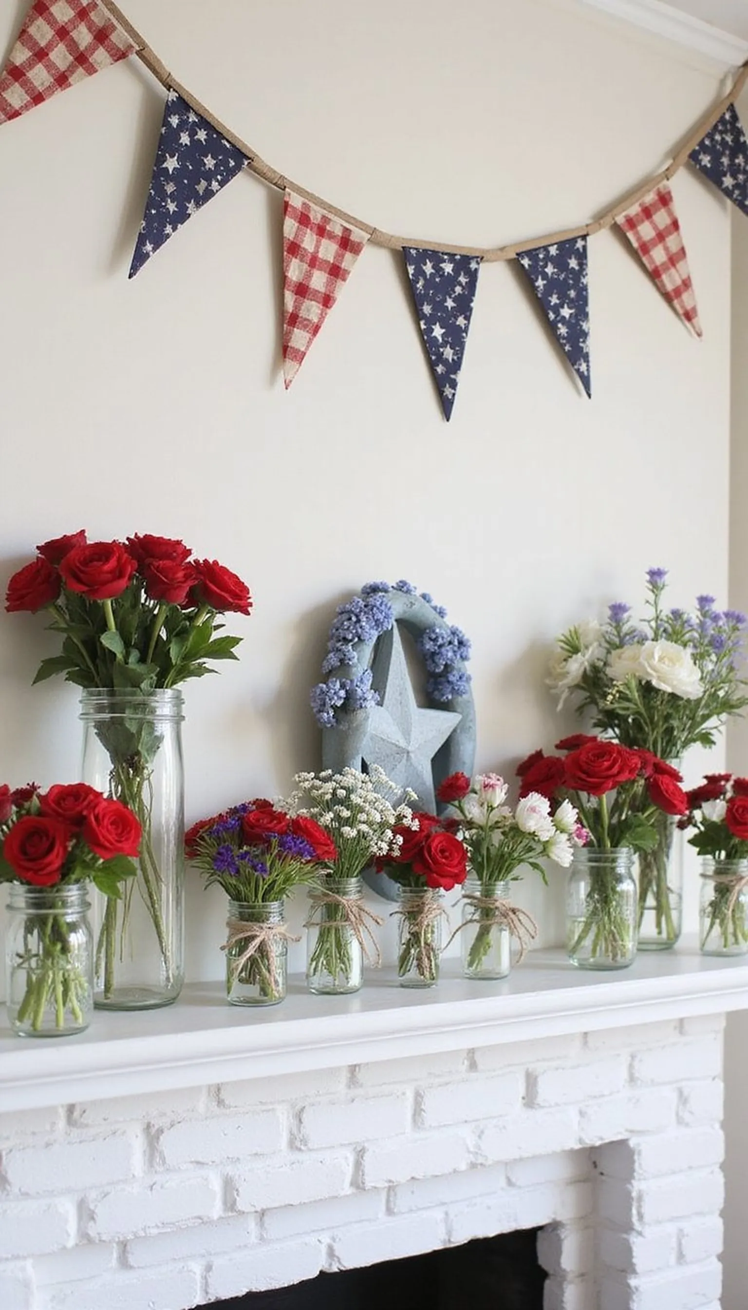 Mason Jar Floral Bunting for Colorful Charm