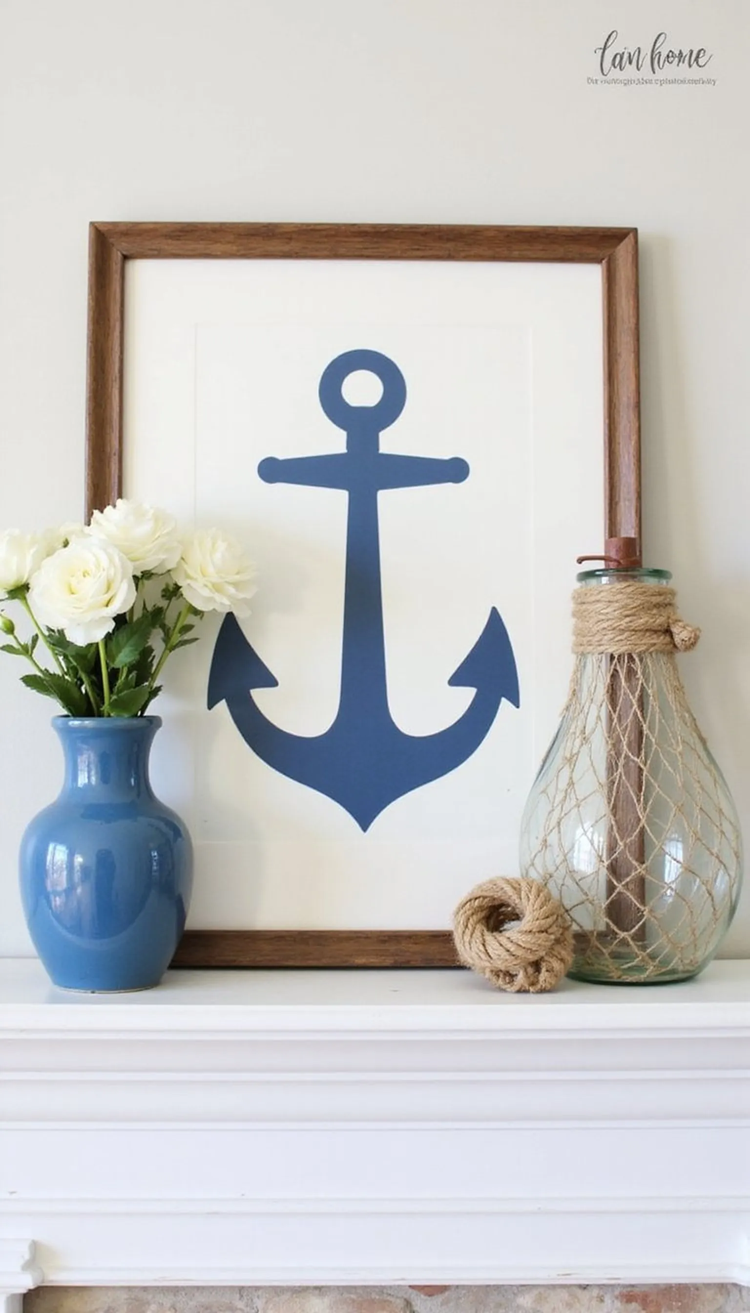 Nautical Rope and Anchor Mantel Vignette