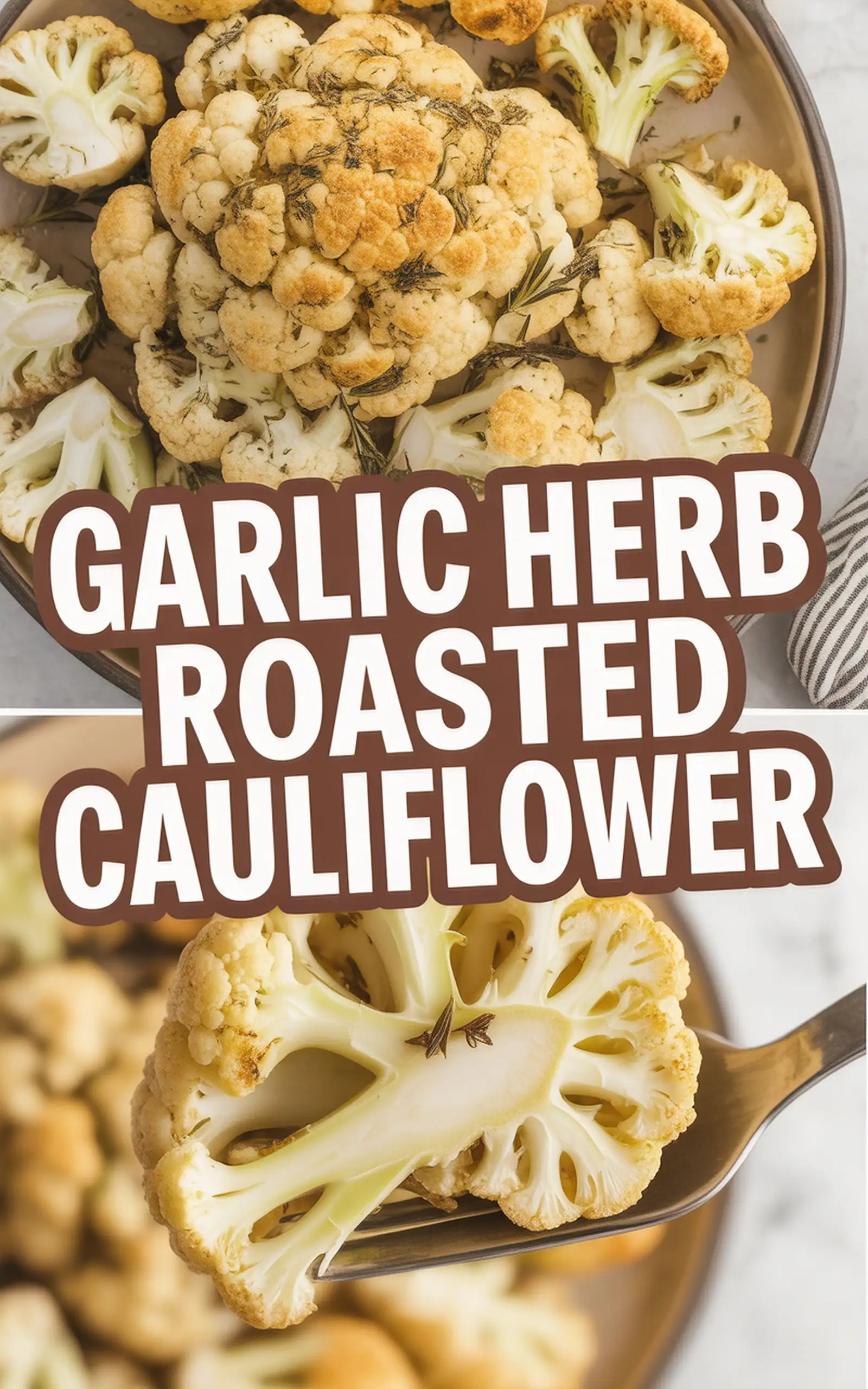 Garlic Herb Roasted Cauliflower - easy recipe with step by step instructions
