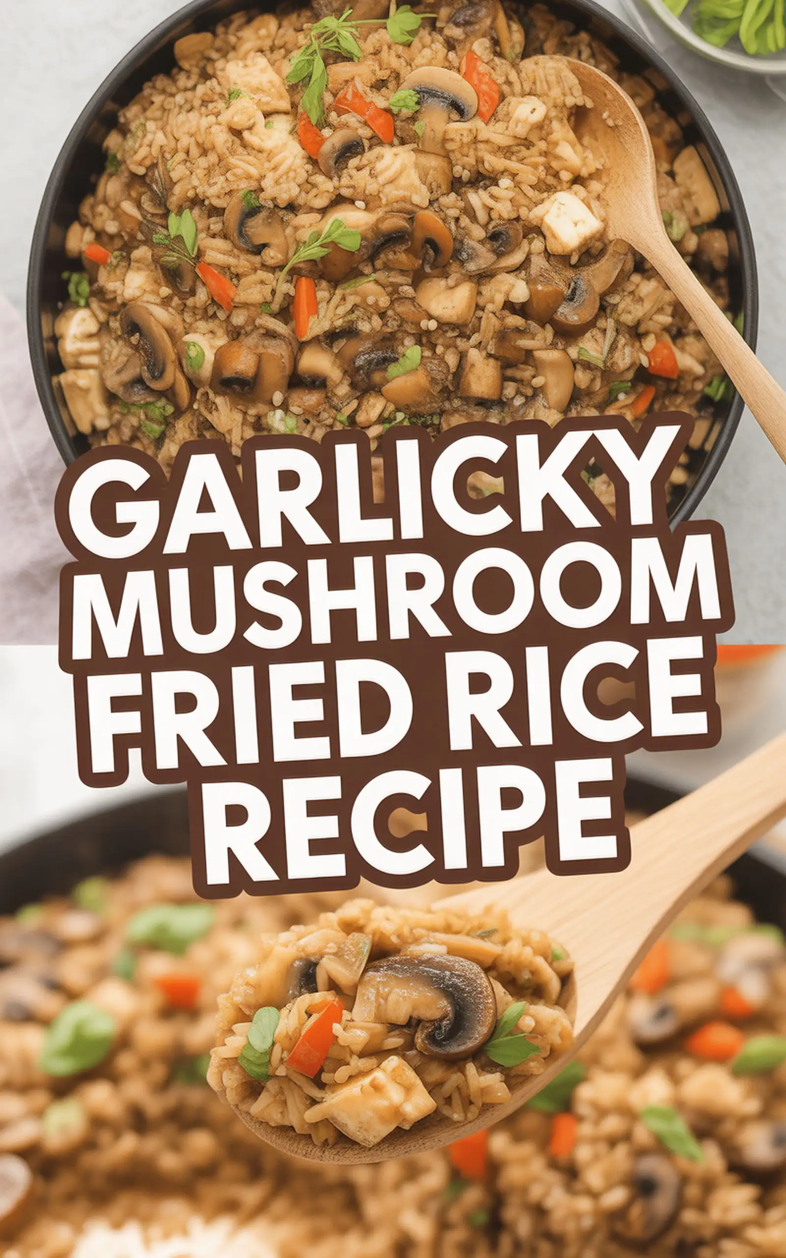 Garlicky Mushroom Fried Rice Recipe - easy recipe with step by step instructions
