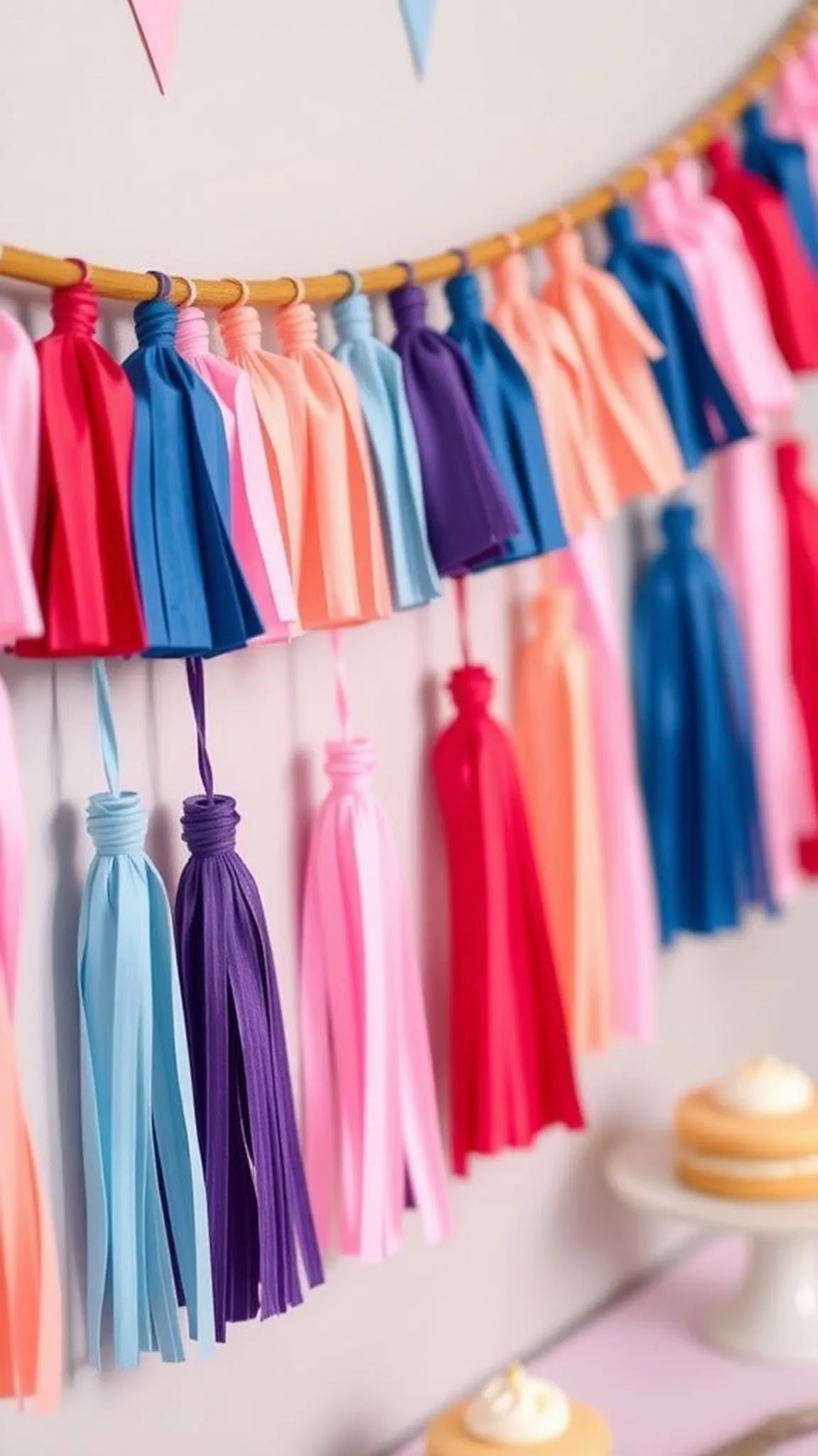 DIY tassel garland for a festive backdrop