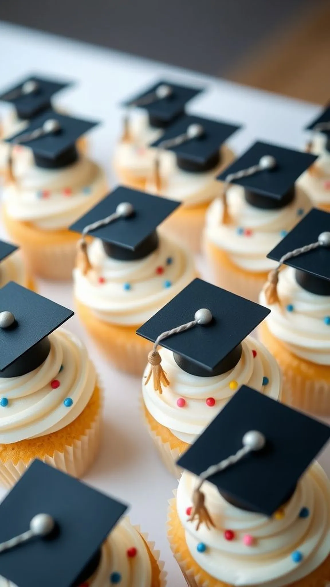 Graduation cap cupcake toppers that charm