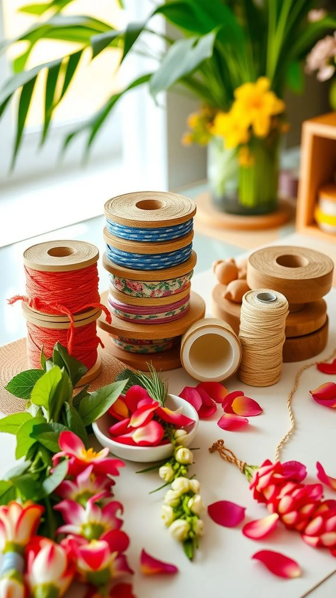 Lei station for guests to celebrate graduates