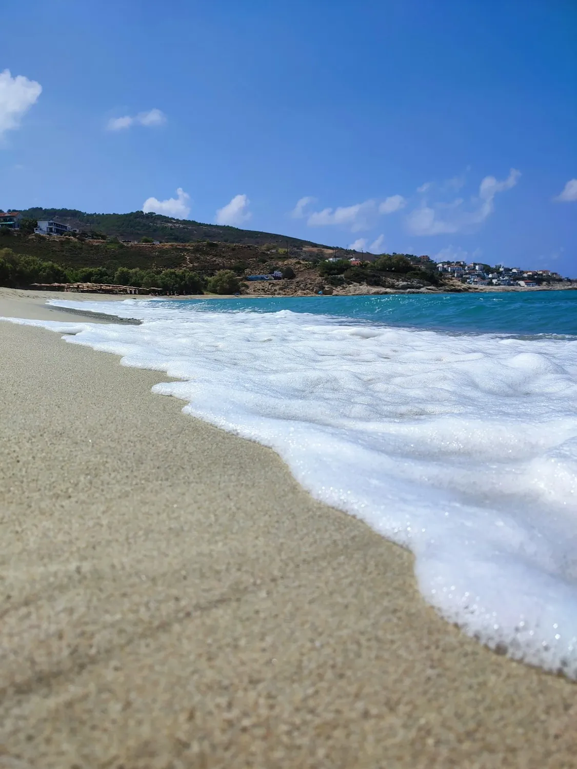 Myrtos Beach, Kefalonia — dramatic cliff-framed shore