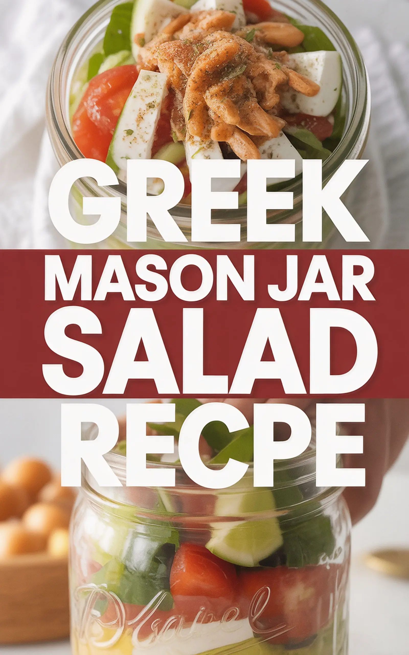 Greek Mason Jar Salad Recipe - easy recipe with step by step instructions