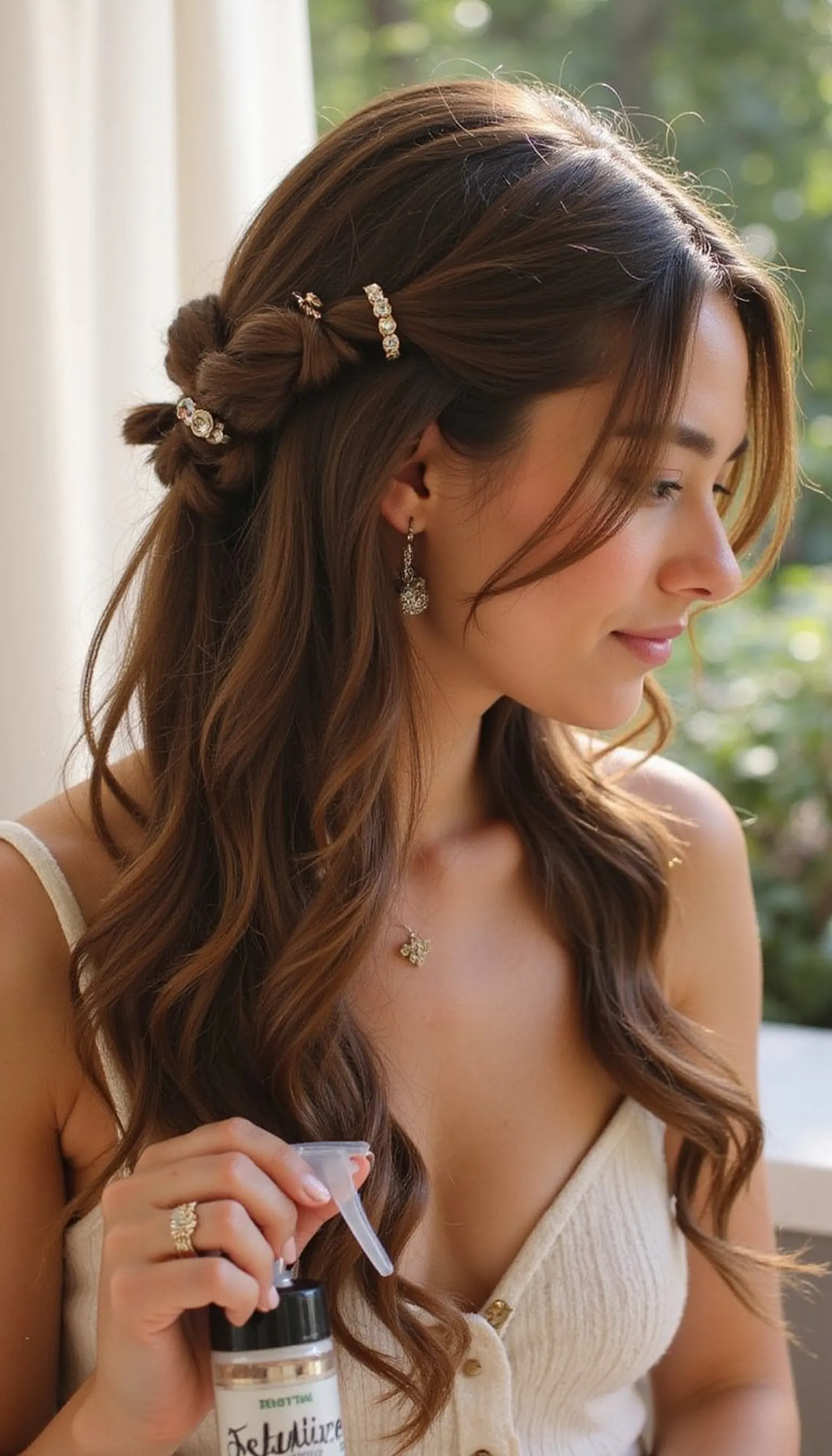 Boho Twisted Half Up With Face-Framing Pieces