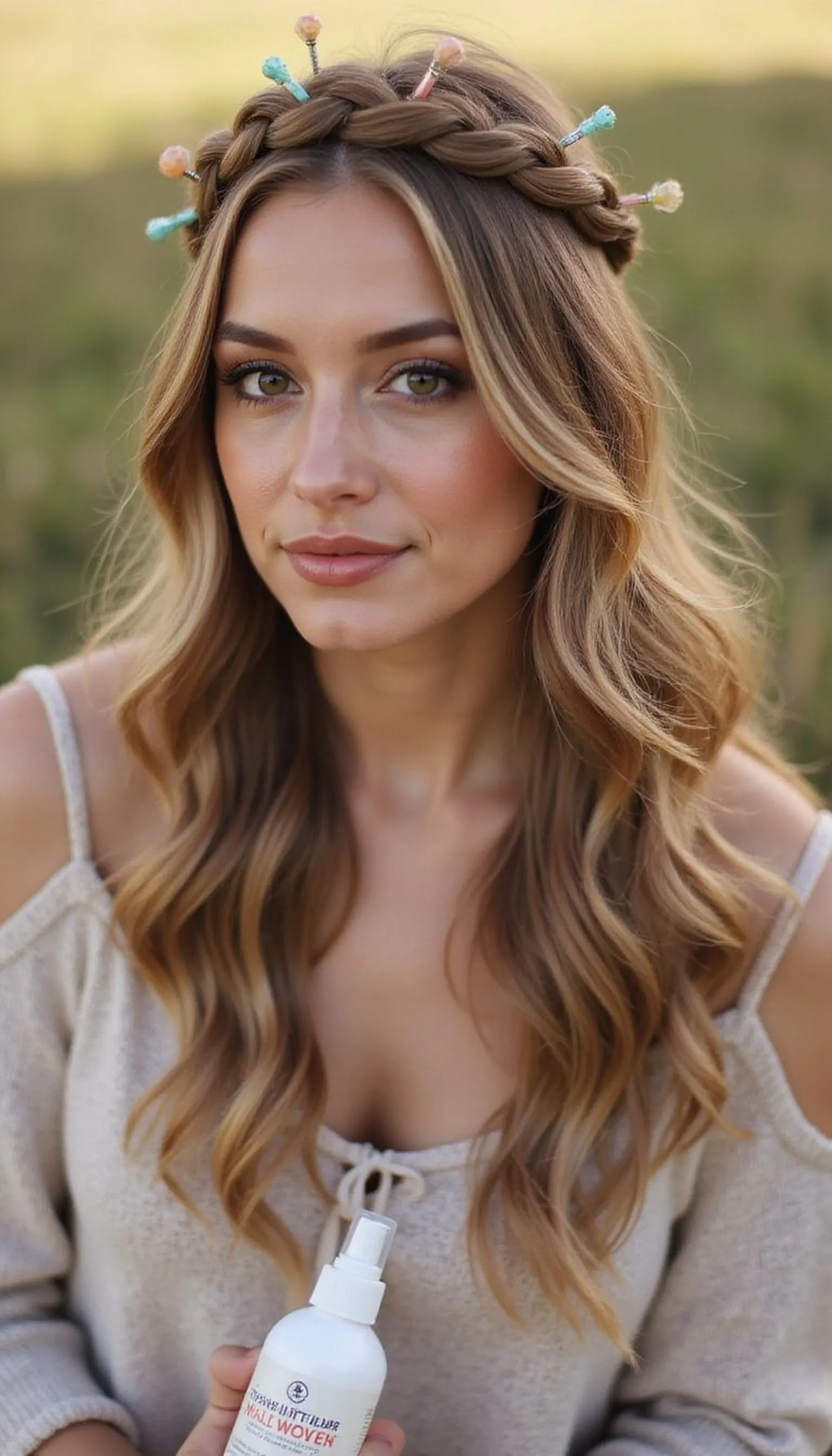 Braided Crown Half Up For Bohemian Flair