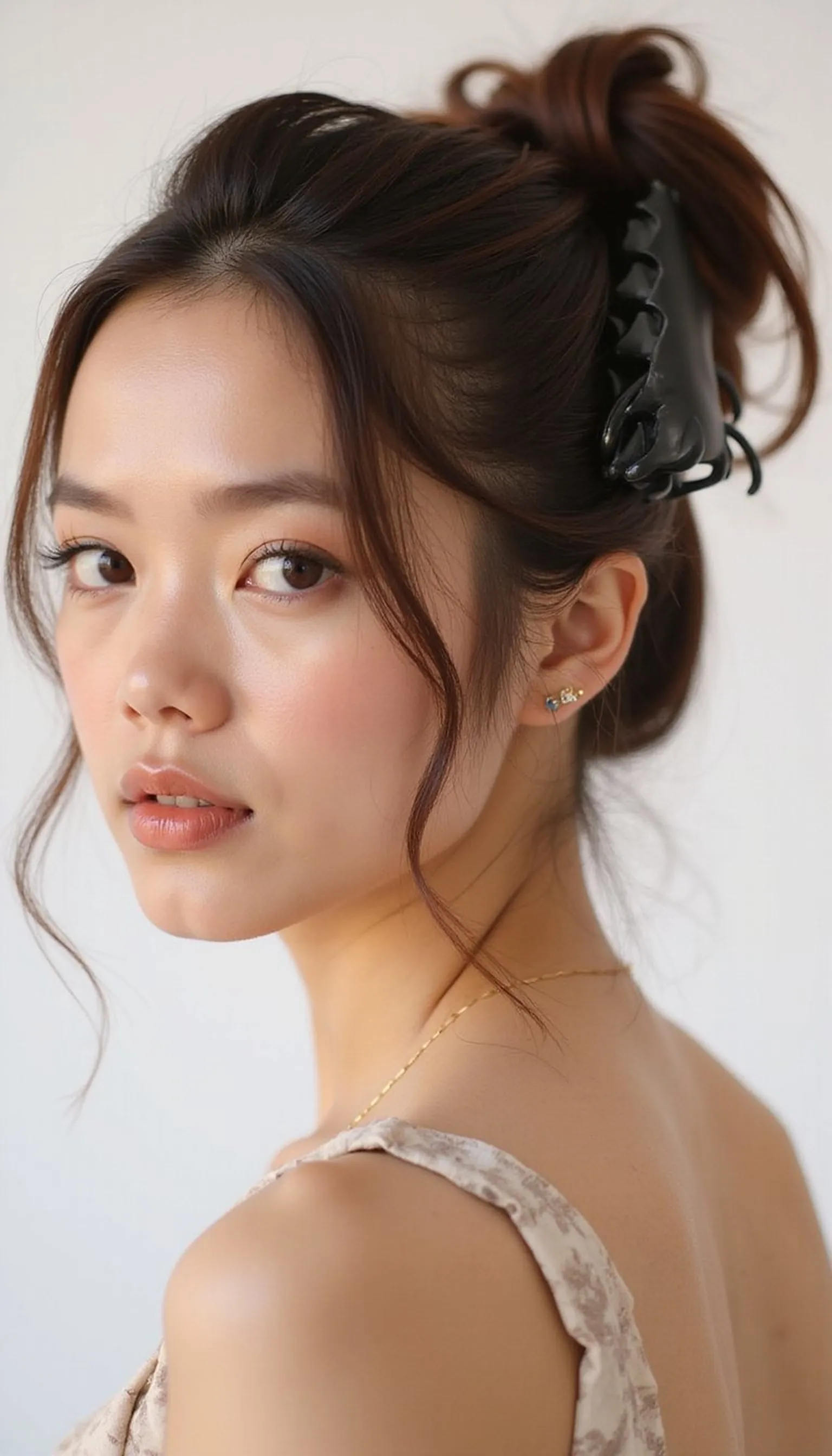 Sleek Half Up With Oversized Claw Clip
