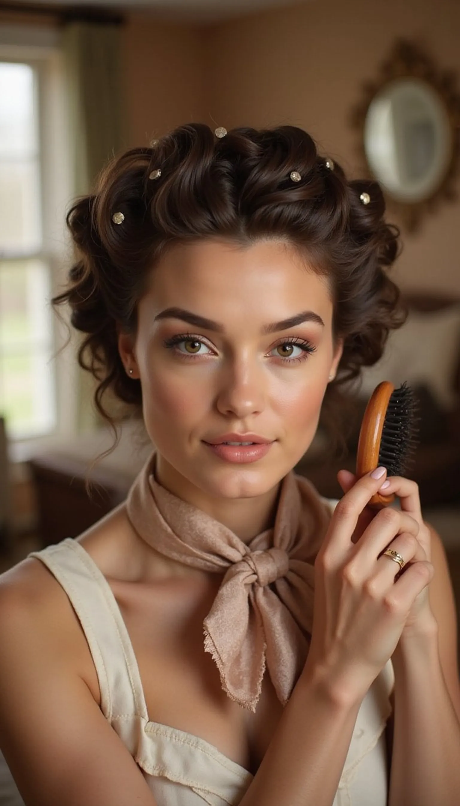 Pinned Pin Curls For Vintage Heatless Ringlets