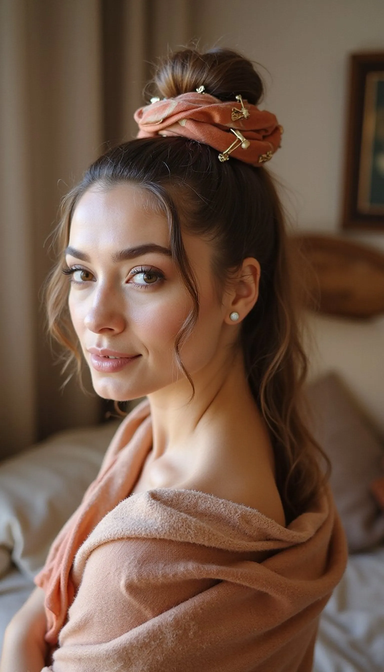 Sock Bun For Loose Overnight Curls
